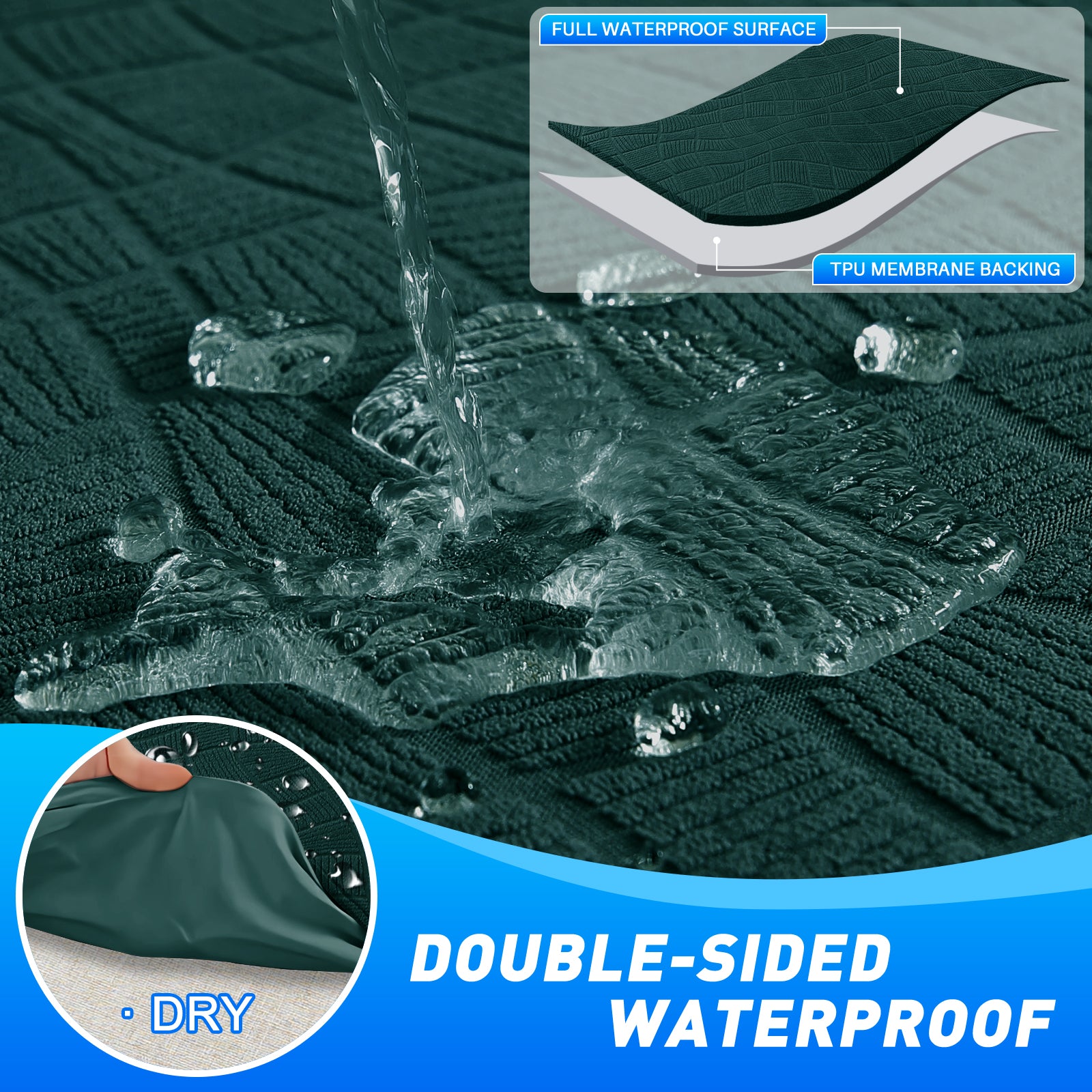 Ystyle Waterproof 1-Seater Sofa Cover with Armrests, Universal Elastic Sofa Protector, Washable Cat Scratch-Resistant Sofa Cover, Stain & Slip-Resistant Sofa Slipcover