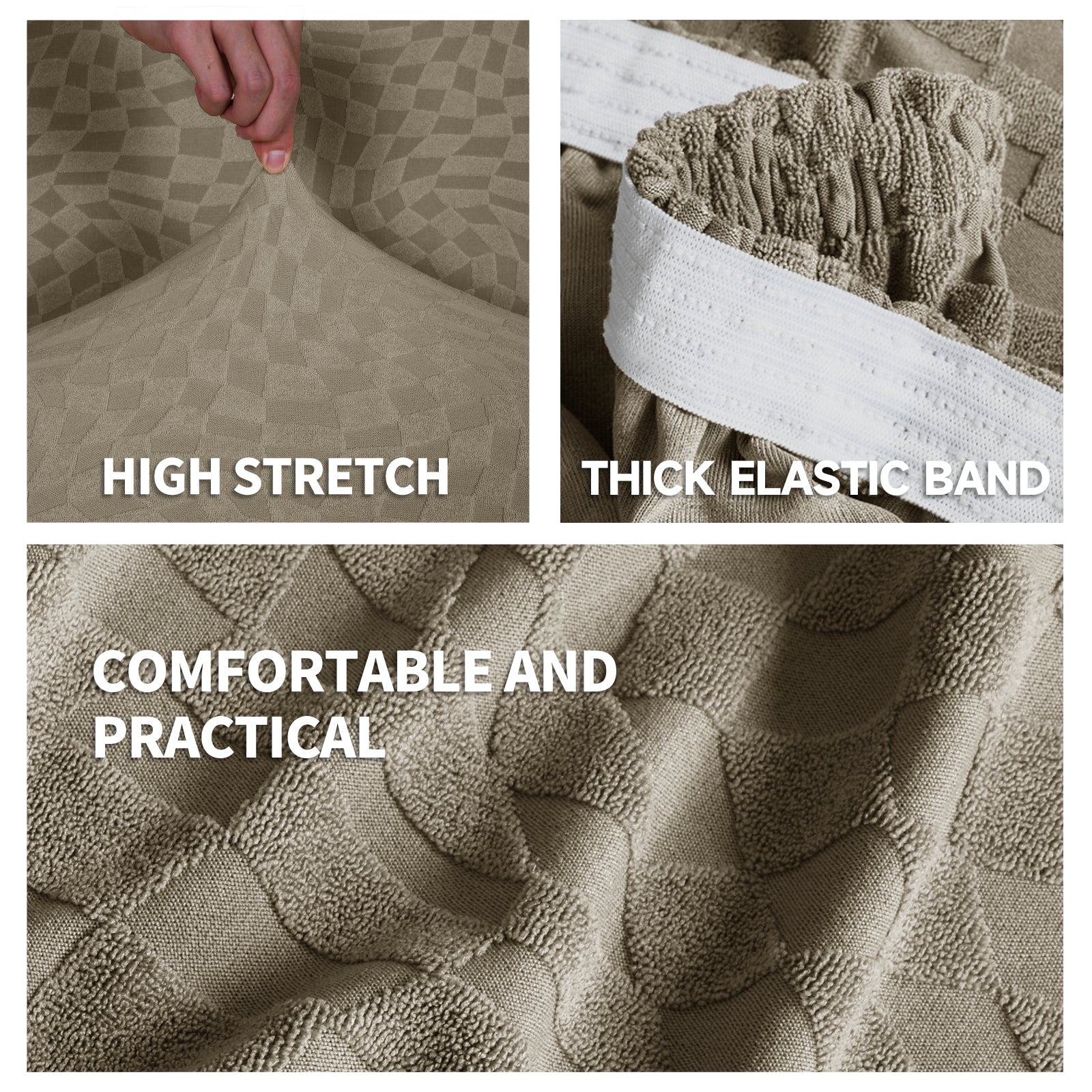 Housse de siège de canapé extensible YSTYLE 1 place géométrique anti-dérapant