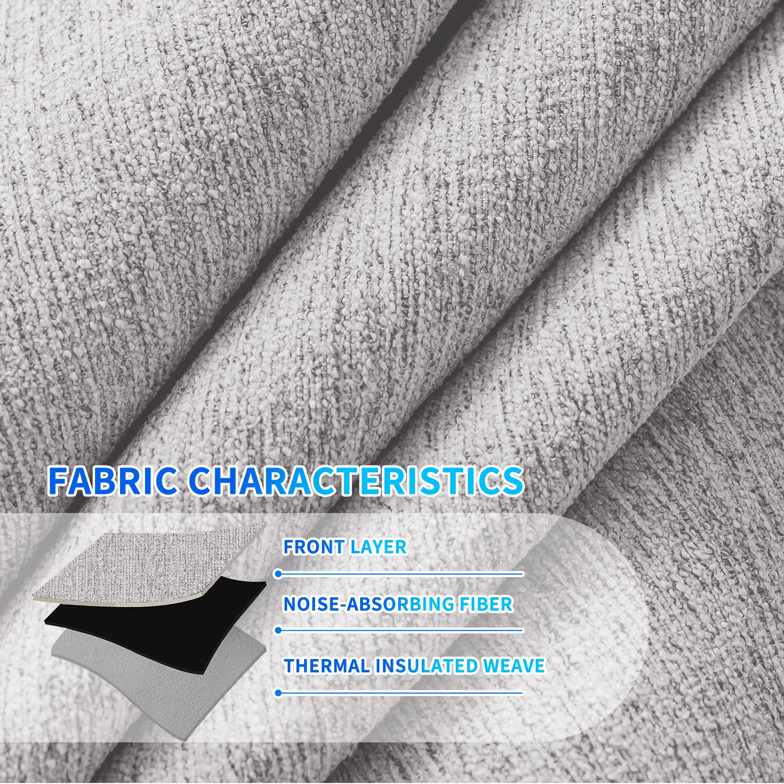 Ystyle 2 Pieces Linen Texture Blackout Curtains 140x300 cm Thermal