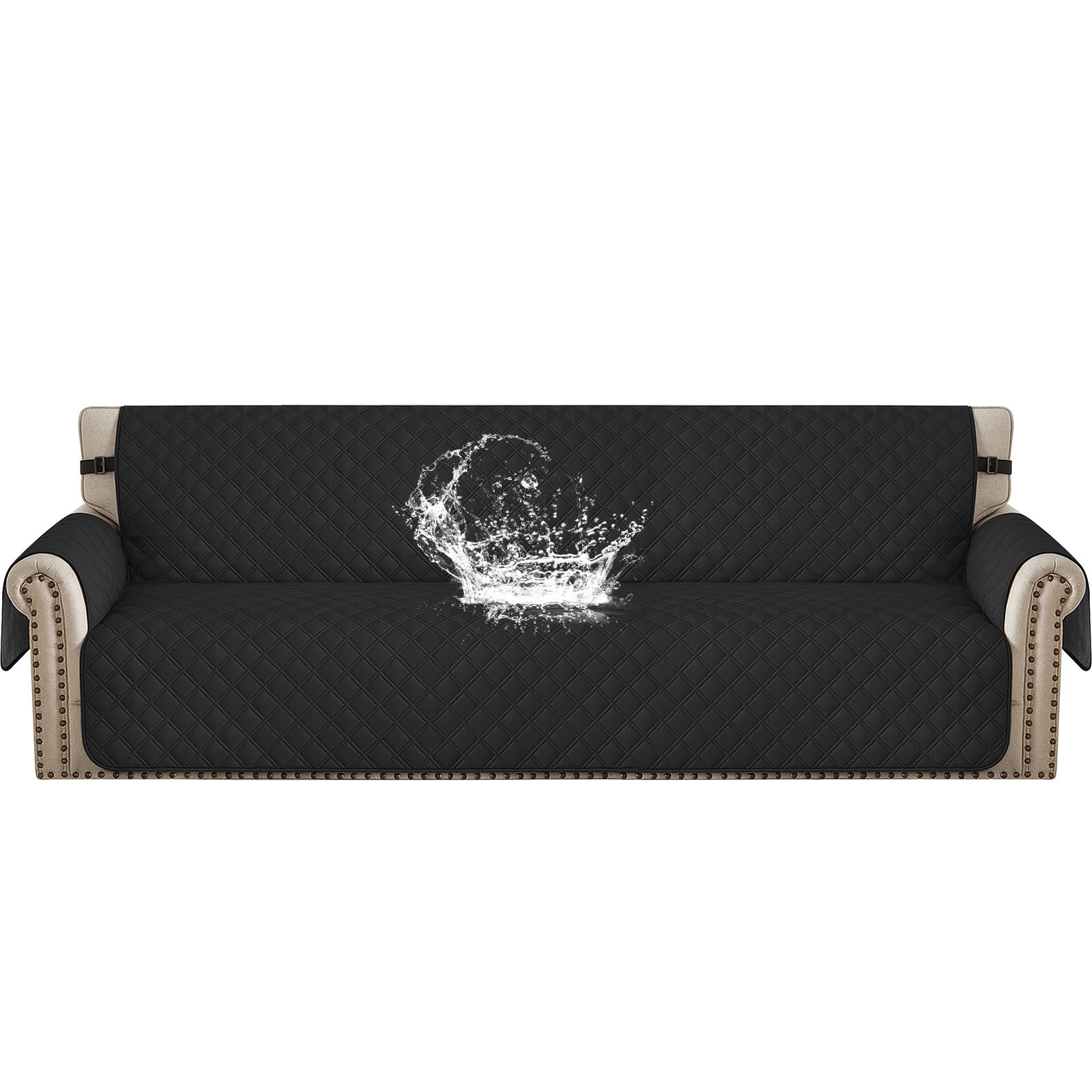 Ystyle 100% Waterproof 4 Seater Sofa Cover with Side Pockets