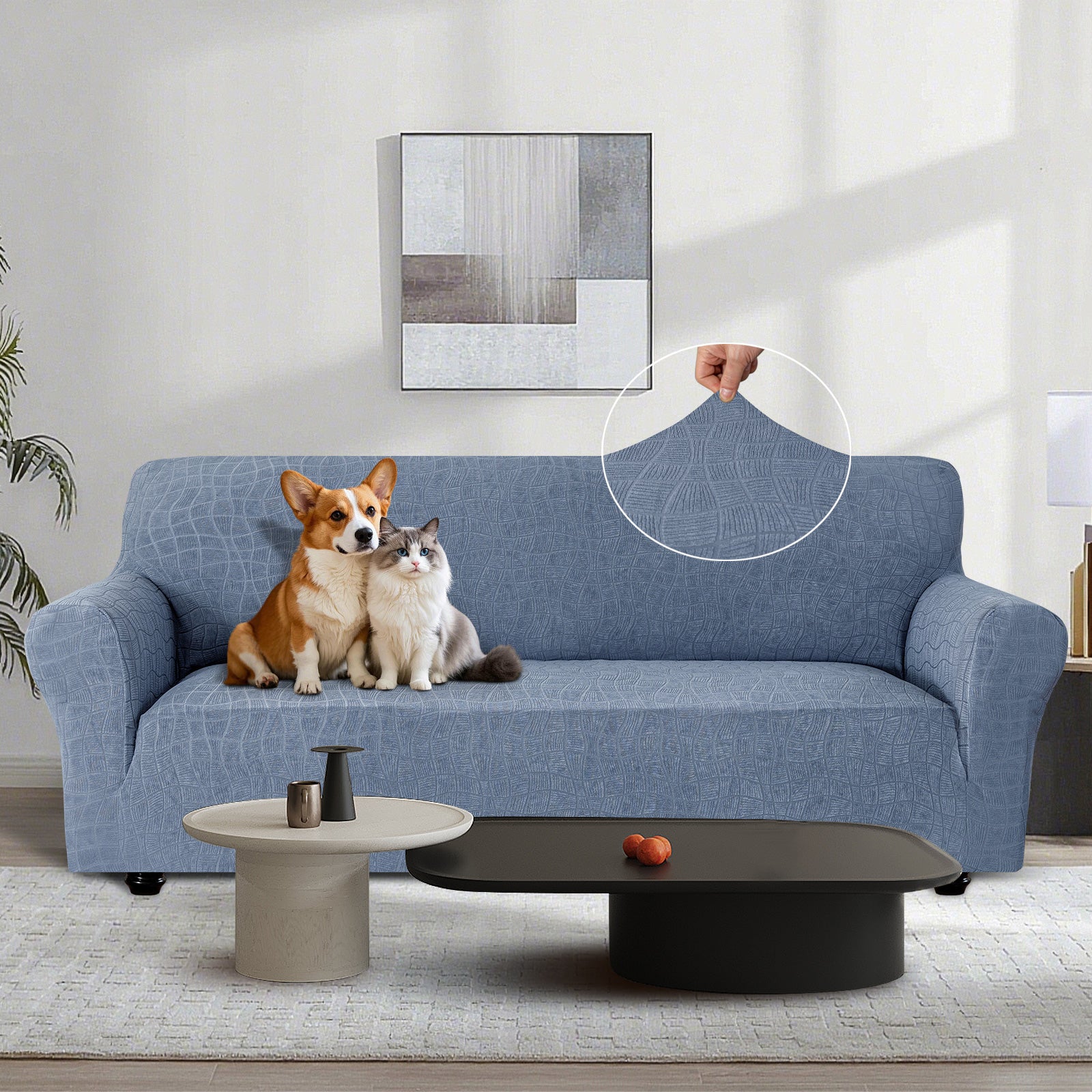 Ystyle Waterproof 1-Seater Sofa Cover with Armrests, Universal Elastic Sofa Protector, Washable Cat Scratch-Resistant Sofa Cover, Stain & Slip-Resistant Sofa Slipcover