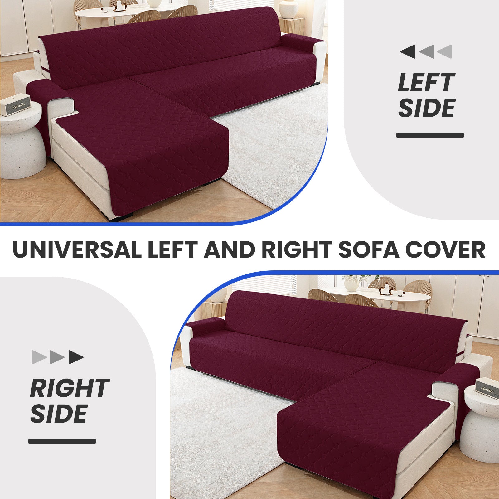 YSTYLE imperméable Reversible Corner canapé couverture L Shape 225CM