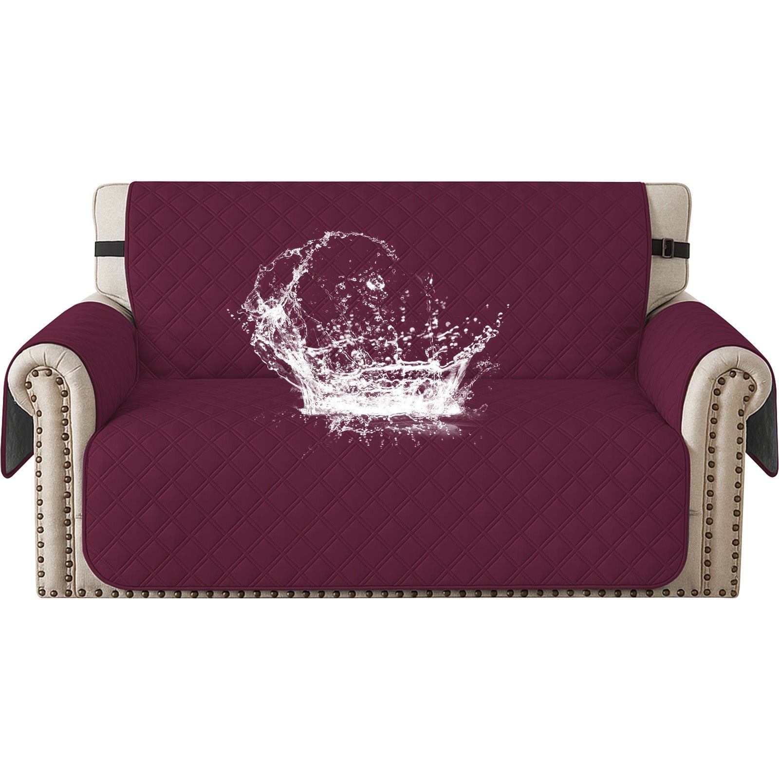 Ystyle 100% Waterproof 2 Seater Sofa Cover with Side Pockets