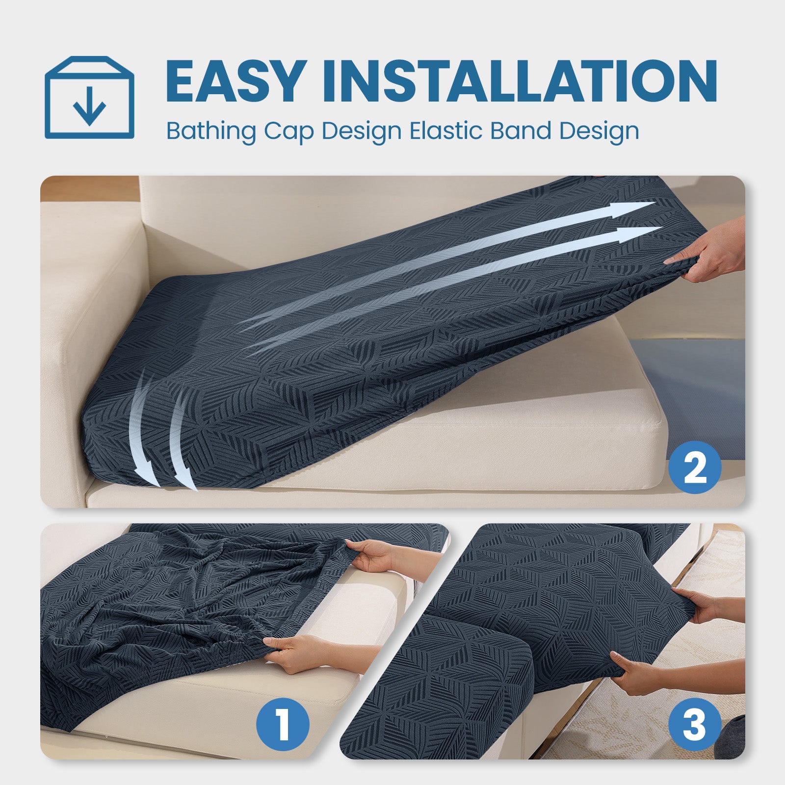 Ystyle 1 Piece Elastic Sofa Cushion Covers, Separate Sofa Seat Cushion Slipcovers, Universal Stretch Sofa Seat Protectors