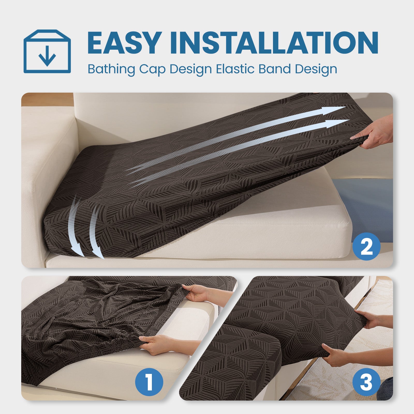 Ystyle 1 Piece Elastic Sofa Cushion Covers, Separate Sofa Seat Cushion Slipcovers, Universal Stretch Sofa Seat Protectors