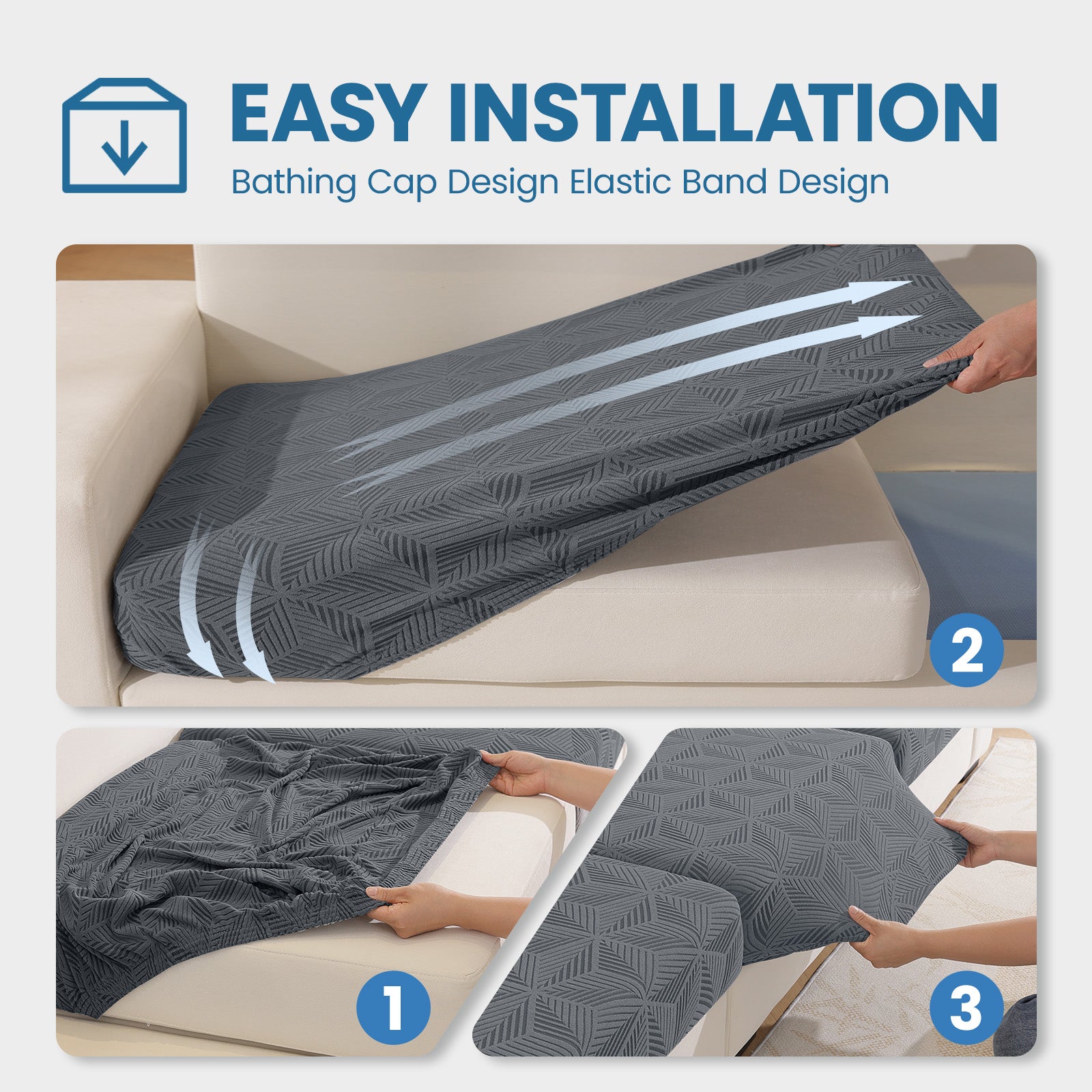 Ystyle 1 Piece Elastic Sofa Cushion Covers, Separate Sofa Seat Cushion Slipcovers, Universal Stretch Sofa Seat Protectors