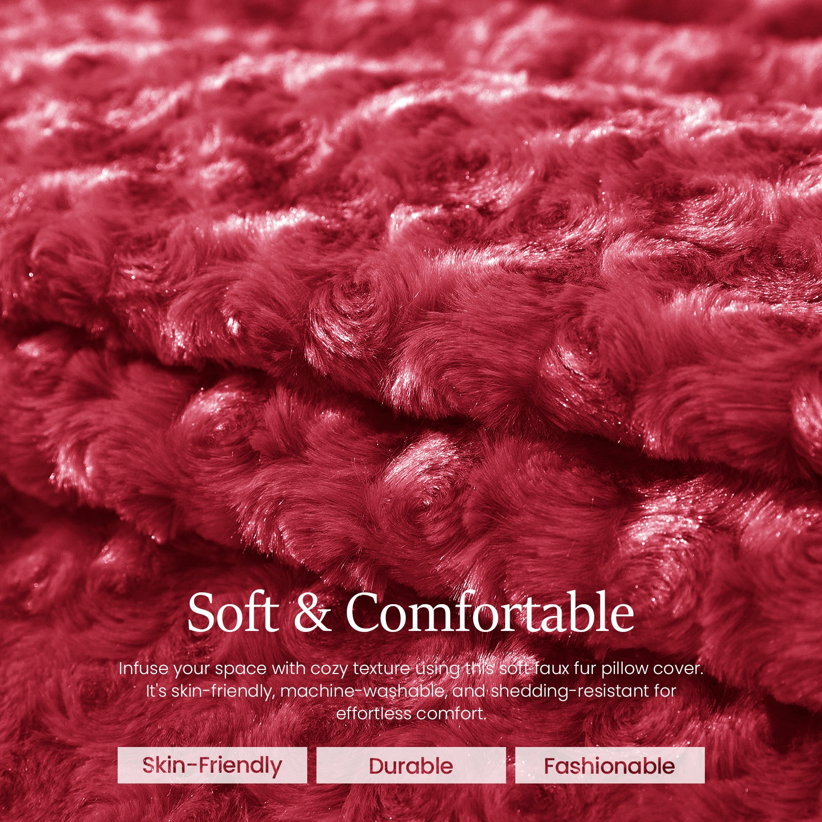 Ystyle 2 Pieces Soft Plush Cushion Covers 45x45cm Hidden Zipper-YSTYLE