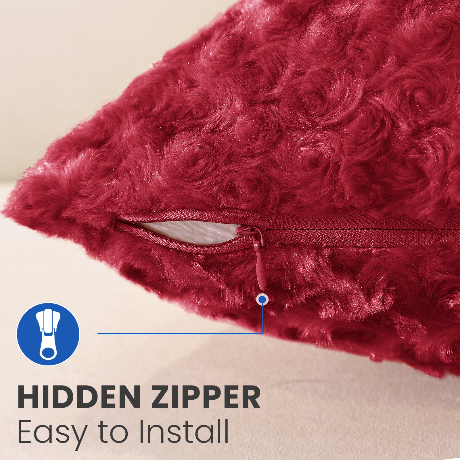 Ystyle Sofa Cushion Covers 50 x 50 cm Set of 2, Soft Plush Sofa Cushion Covers, Modern Elegant Decorative Sofa Cushion Covers, Durable for Living Room Bedroom