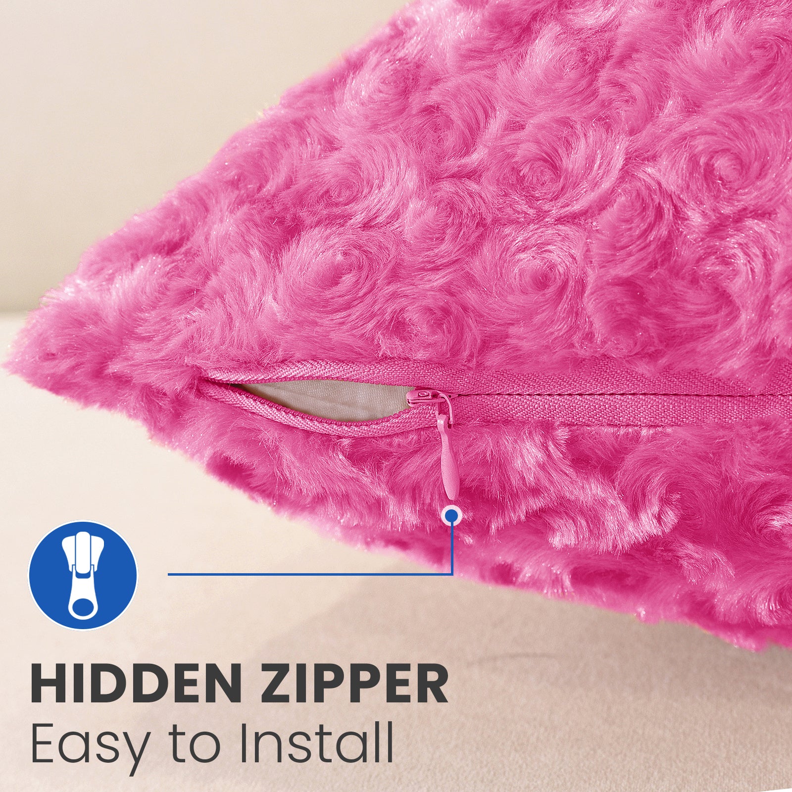 Ystyle Sofa Cushion Covers 50 x 50 cm Set of 2, Soft Plush Sofa Cushion Covers, Modern Elegant Decorative Sofa Cushion Covers, Durable for Living Room Bedroom