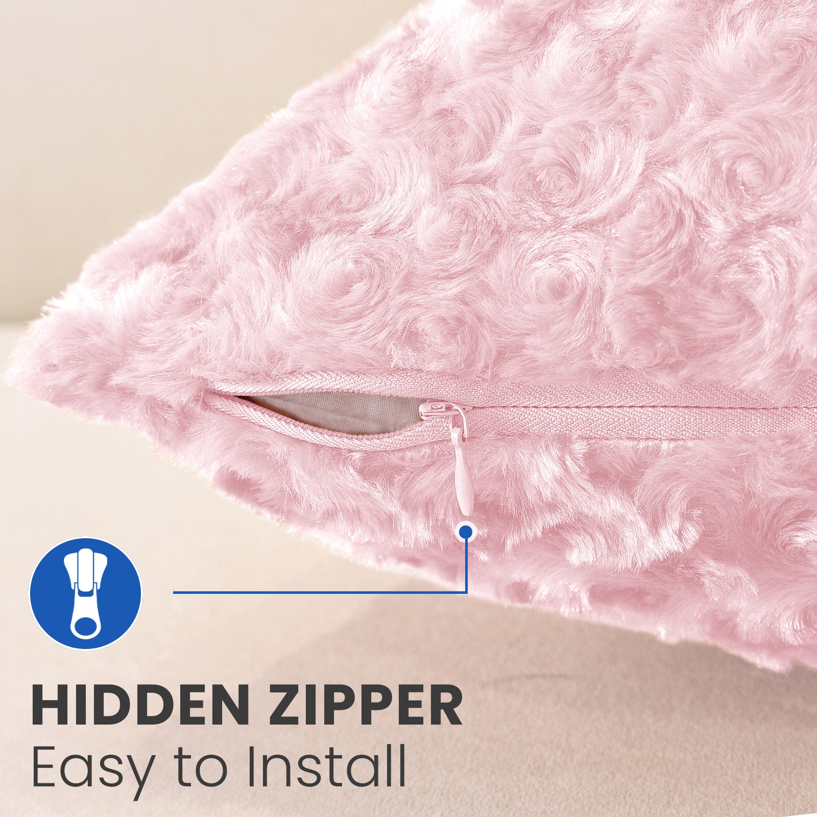 Ystyle Sofa Cushion Covers 50 x 50 cm Set of 2, Soft Plush Sofa Cushion Covers, Modern Elegant Decorative Sofa Cushion Covers, Durable for Living Room Bedroom