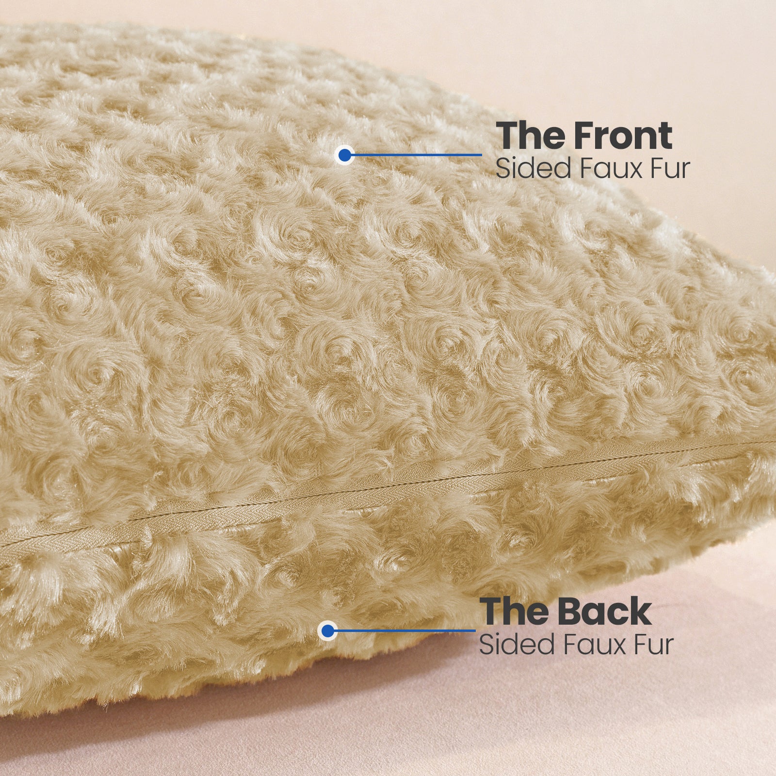 Ystyle Sofa Cushion Covers 50 x 50 cm Set of 2, Soft Plush Sofa Cushion Covers, Modern Elegant Decorative Sofa Cushion Covers, Durable for Living Room Bedroom