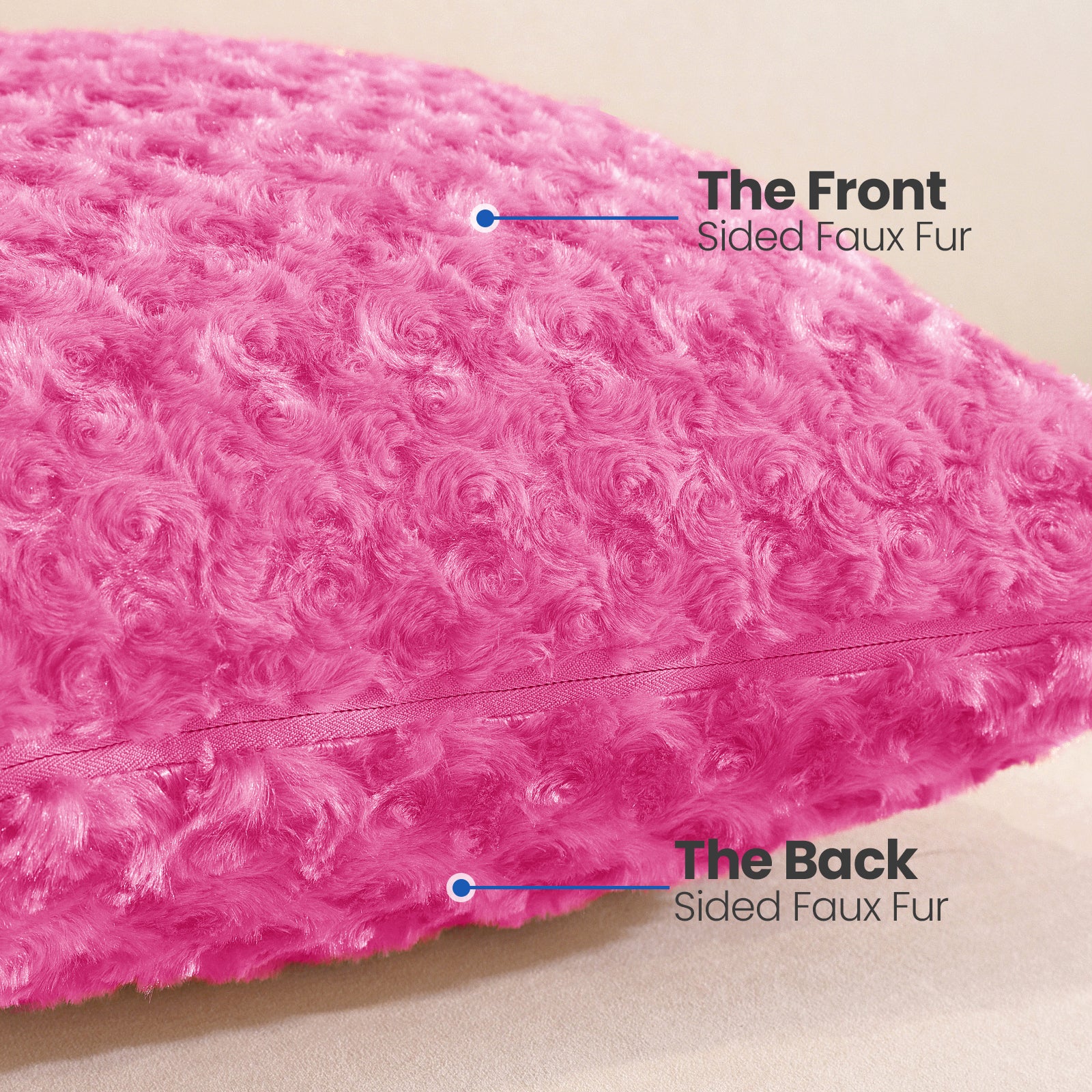 Ystyle Sofa Cushion Covers 50 x 50 cm Set of 2, Soft Plush Sofa Cushion Covers, Modern Elegant Decorative Sofa Cushion Covers, Durable for Living Room Bedroom