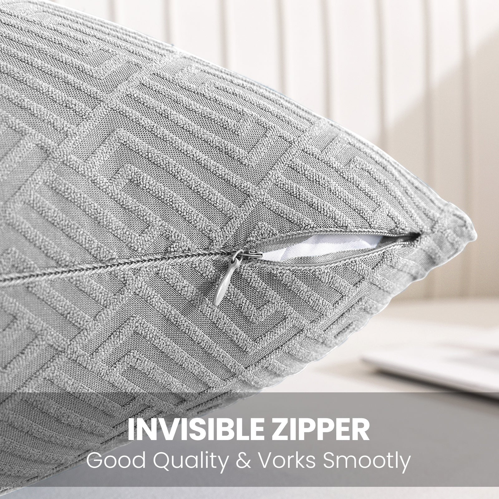 Ystyle Pack of 2 Cushion Covers for Sofa, 50 x 50 cm, Minimalist Colourful Pillowcases, Invisible Zipper, Decorative Pillowcases, Sofa Living Room, Bedroom