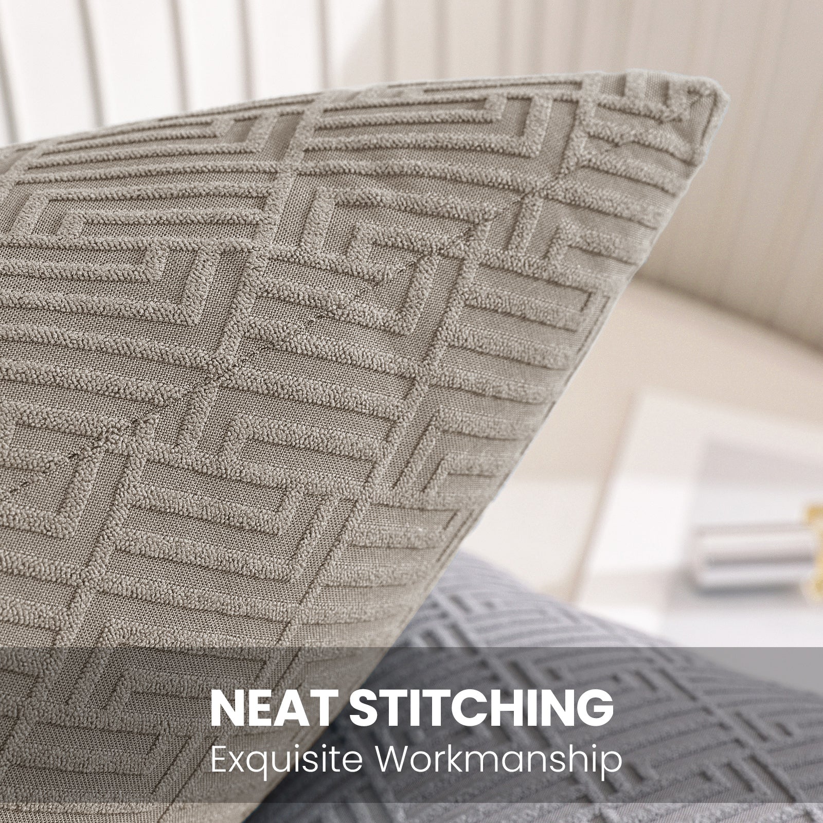 Ystyle Pack of 2 Cushion Covers for Sofa, 50 x 50 cm, Minimalist Colourful Pillowcases, Invisible Zipper, Decorative Pillowcases, Sofa Living Room, Bedroom