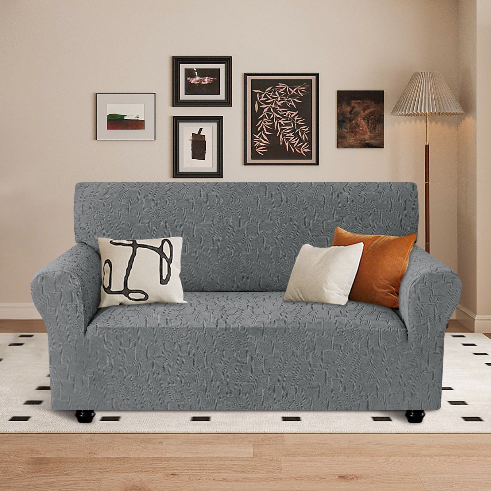 Ystyle 2 Seater Sofa Cover with Armrests, Universal Elastic Sofa Cover, Anti-Scratch for Cat Dogs, Stretch Sofa Cover, Anti-Stain, Non-Slip Sofa Cover