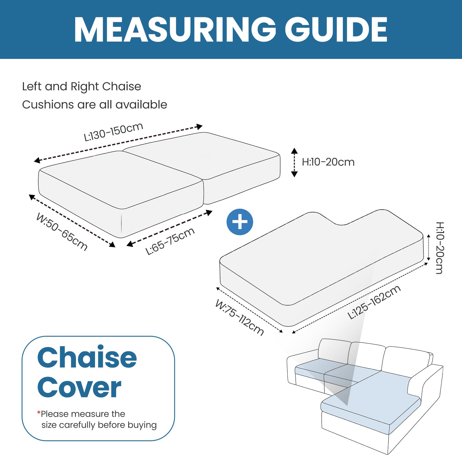 Ystyle Elastic Sofa Cushion Covers, Sofa Seat Covers, Stretch Sofa Slipcovers for Seat & Chaise ( 2*1-Seat + Chaise Lounge)