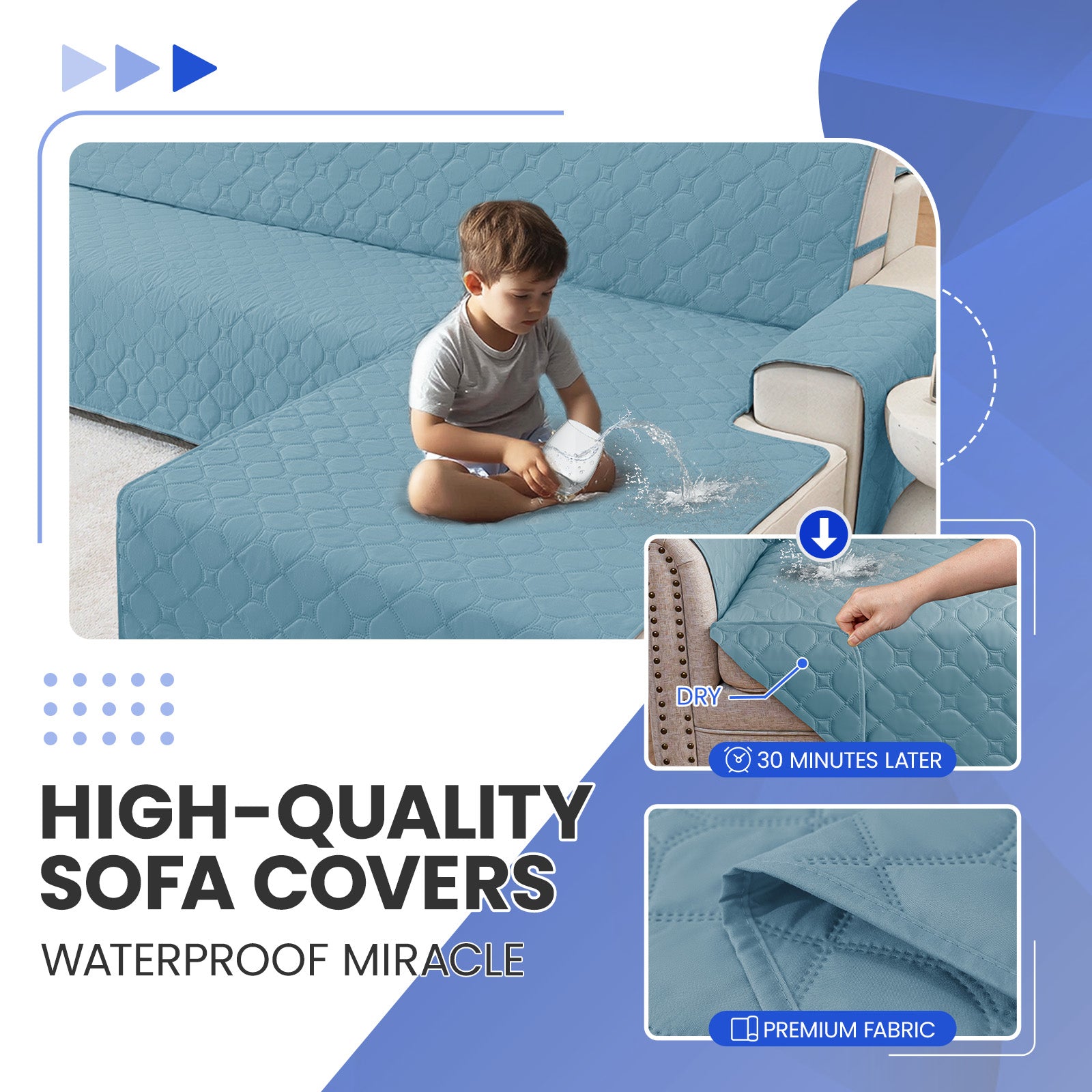 YSTYLE imperméable Reversible Corner canapé couverture L Shape 225CM