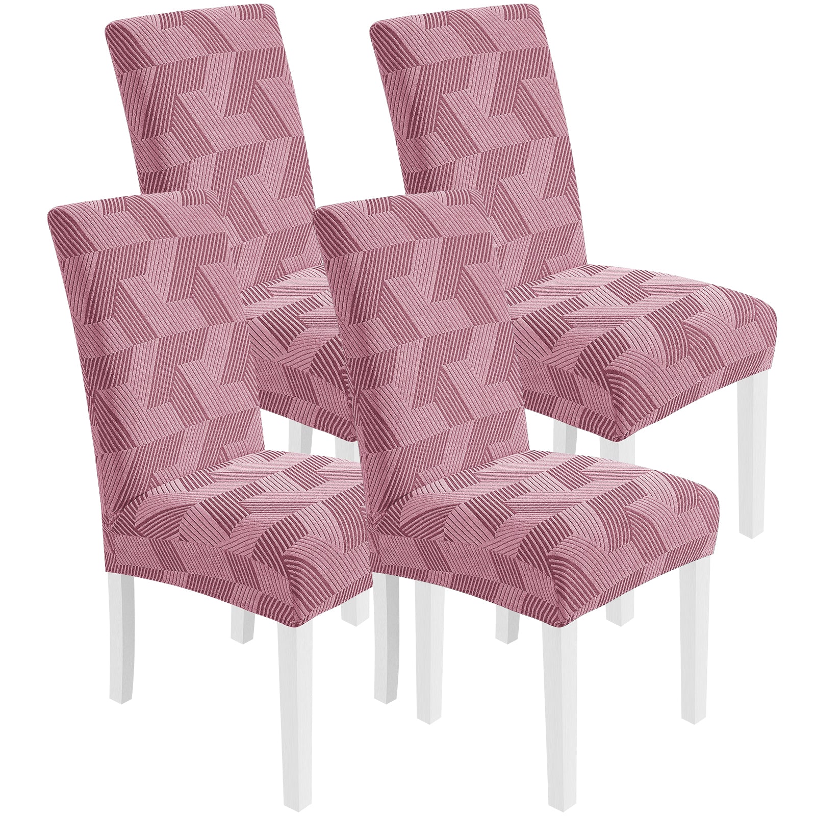 Ystyle 4-Piece Chair Covers with Backrest, Universal Kitchen Chair Covers, Removable Elastic Dining Chair Slipcovers, Stain-Resistant Chair Protectors, Washable, for Kitchen and Living Room