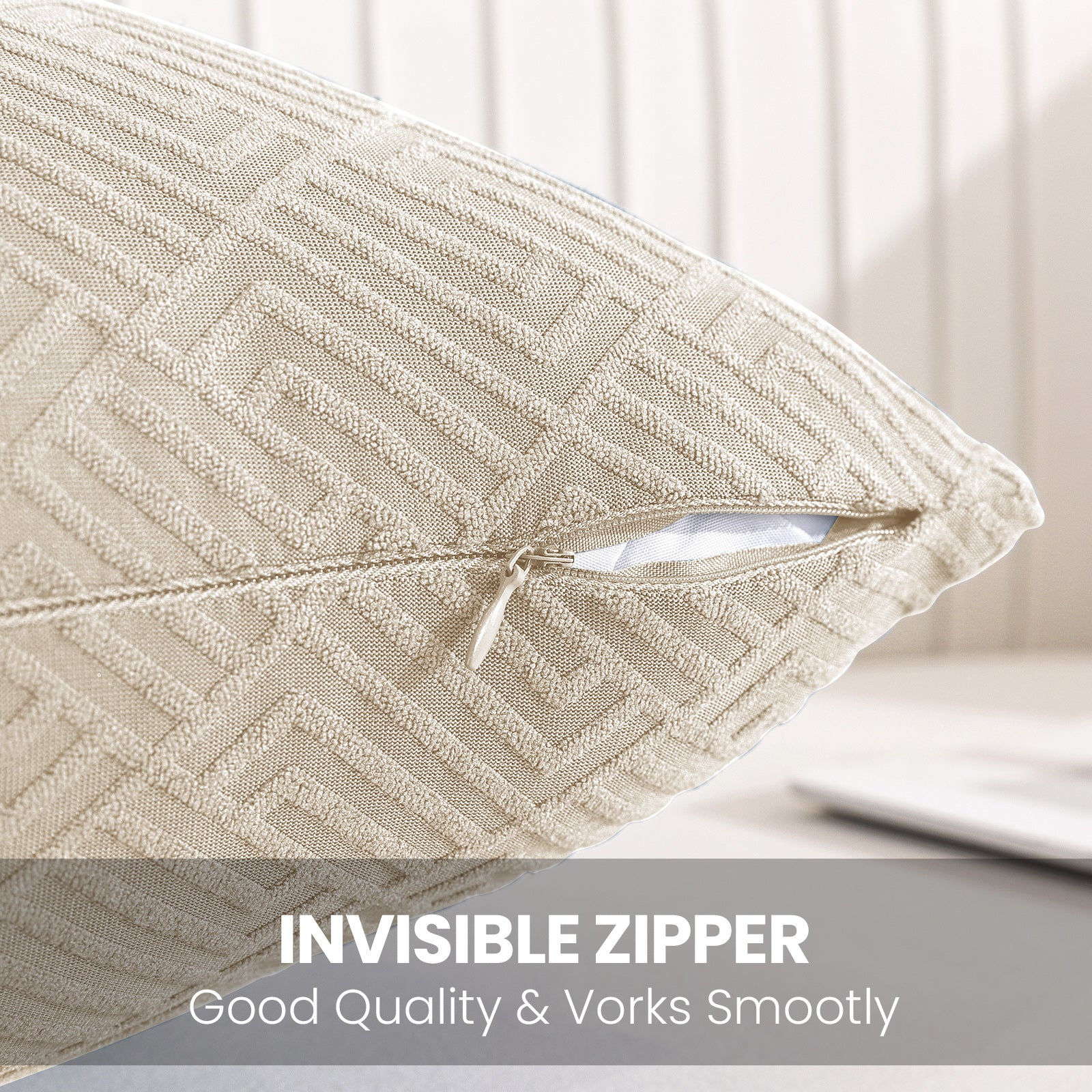 Ystyle Pack of 2 Cushion Covers for Sofa, 50 x 50 cm, Minimalist Colourful Pillowcases, Invisible Zipper, Decorative Pillowcases, Sofa Living Room, Bedroom