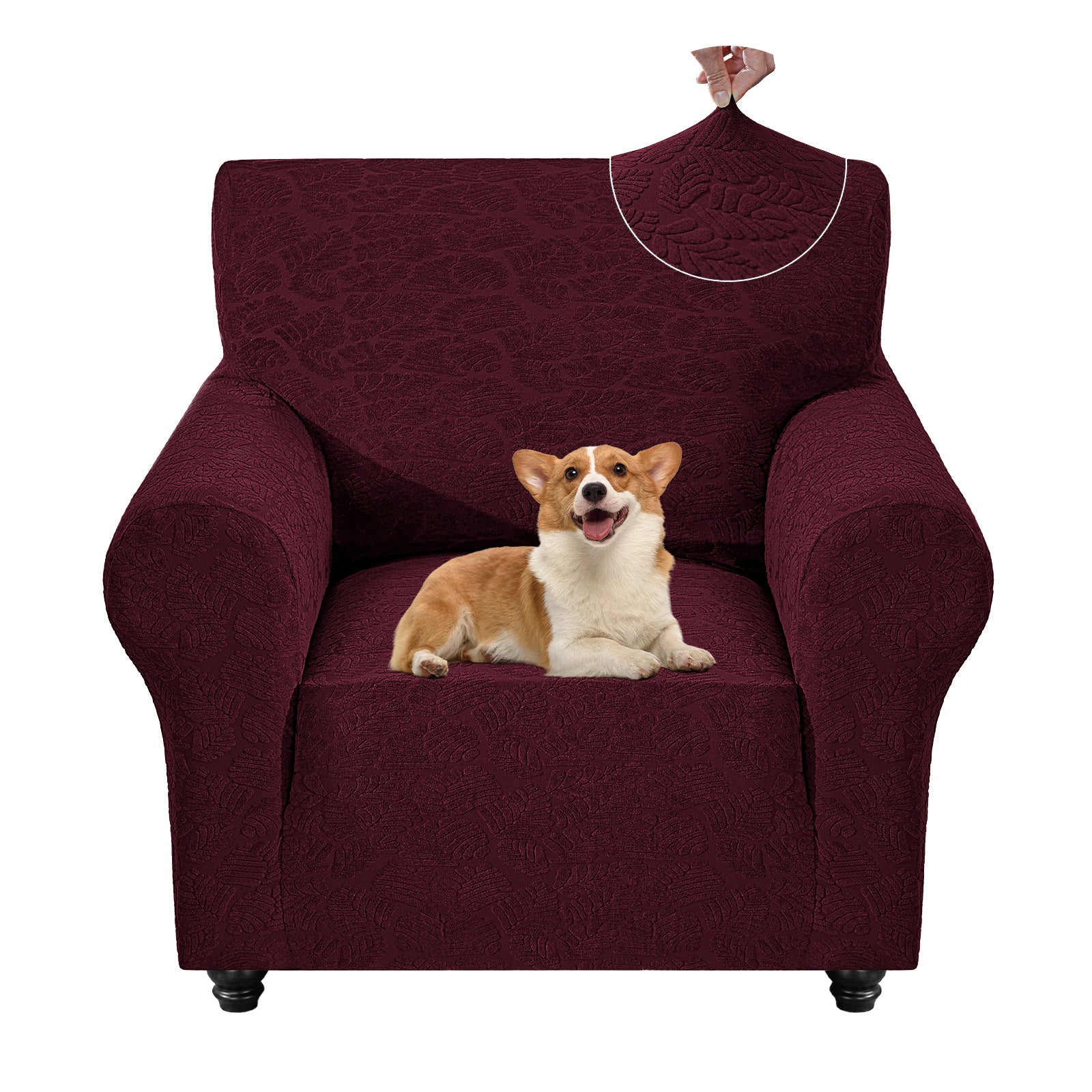 YSTYLE Stretch 1 Seater Sofa Cover with Armrests Anti Slip-YSTYLE