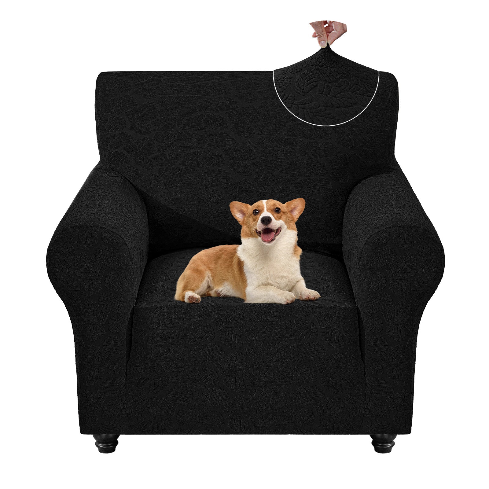 YSTYLE Stretch 1 Seater Sofa Cover with Armrests Anti Slip-YSTYLE