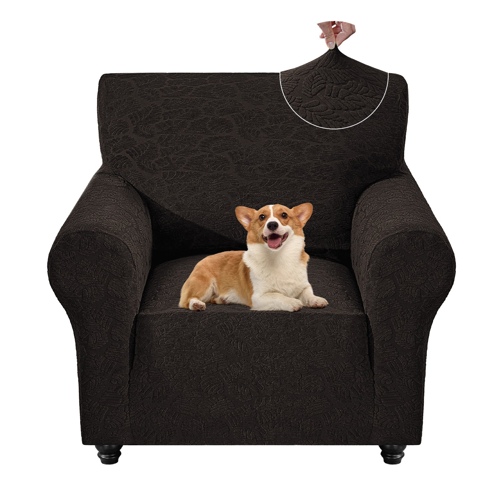 YSTYLE Stretch 1 Seater Sofa Cover with Armrests Anti Slip-YSTYLE