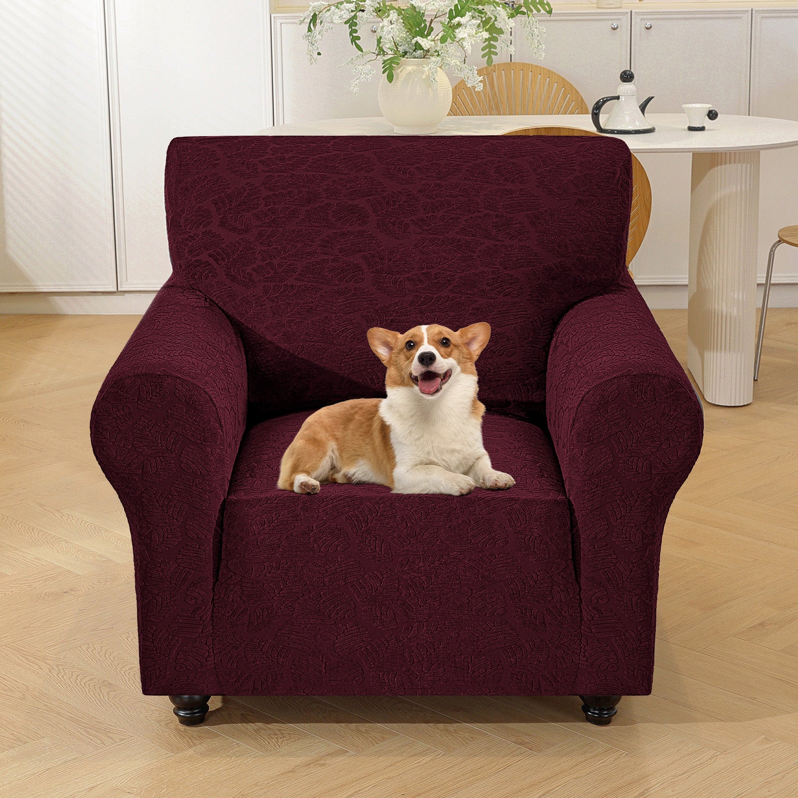 YSTYLE Stretch 1 Seater Sofa Cover with Armrests Anti Slip-YSTYLE