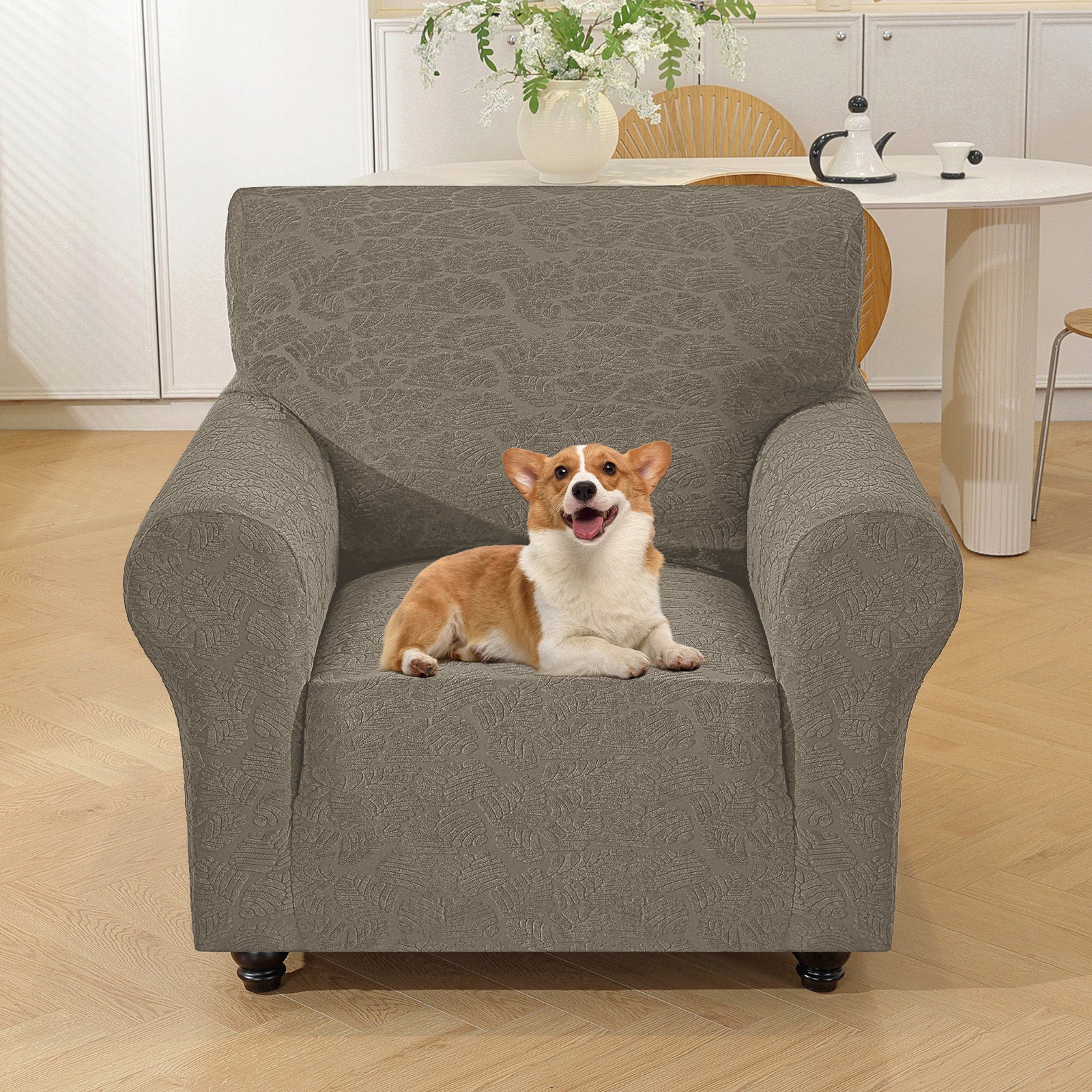 YSTYLE Stretch 1 Seater Sofa Cover with Armrests Anti Slip-YSTYLE