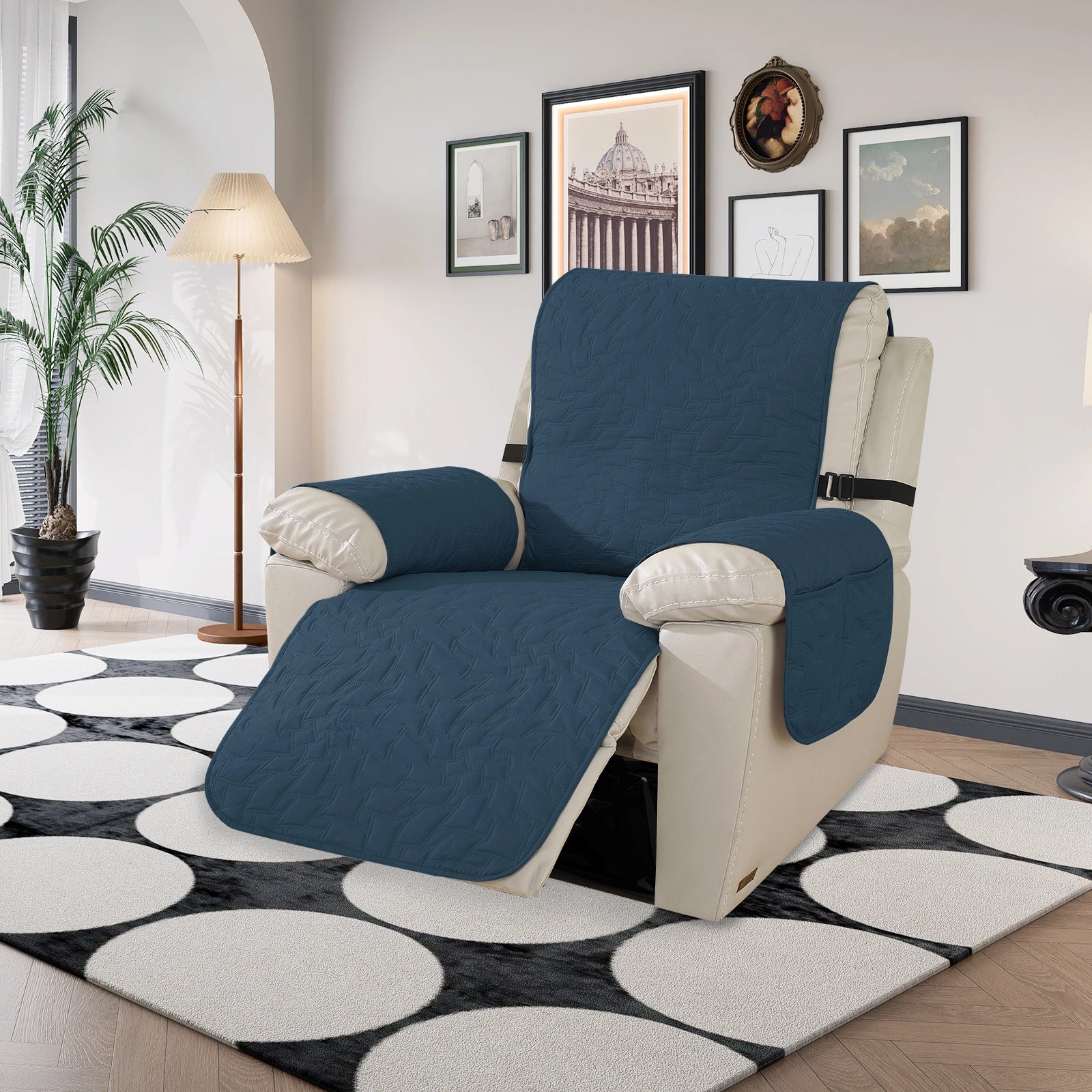 
YSTYLE 1 Asiento-Gran Cubierta de Sillón Reclinable – Impermeable, Antideslizante, Ajuste Elástico con Apoyabrazos
