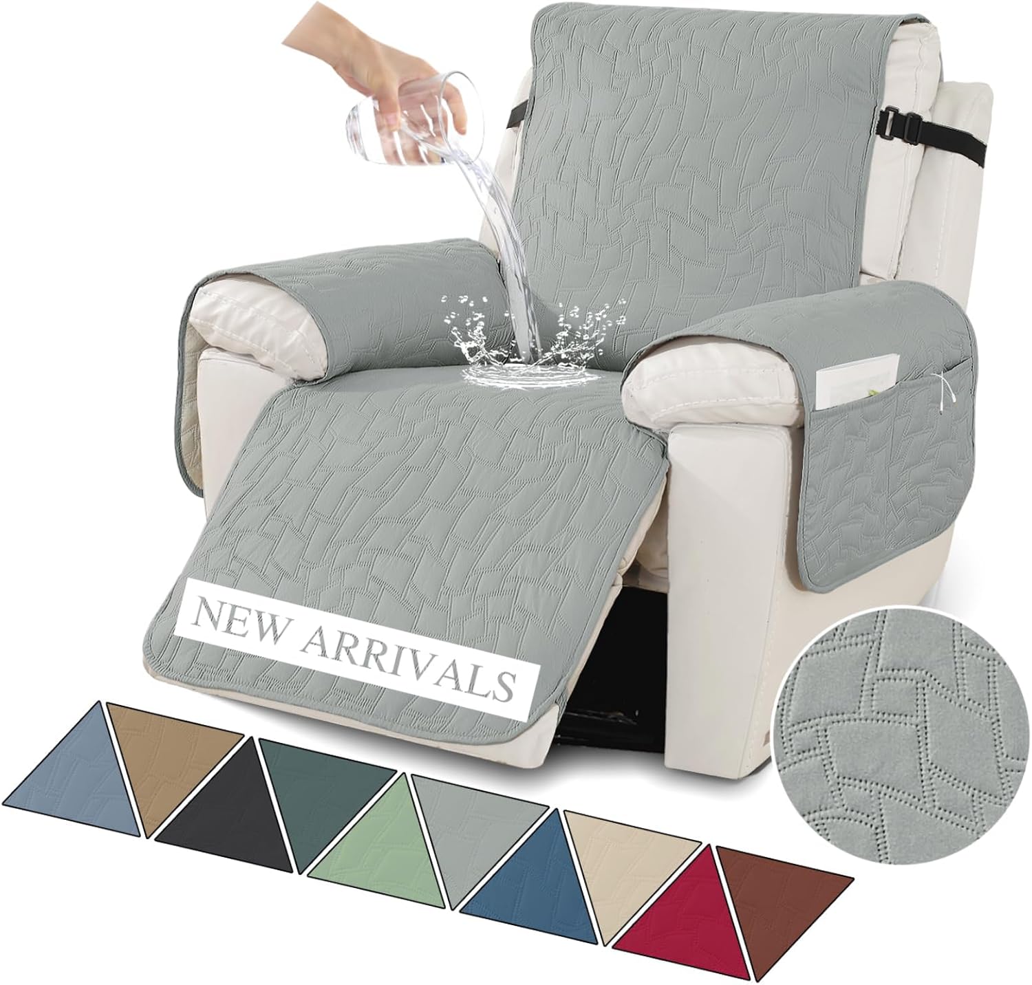 Ystyle 100% Waterproof Recliner Chair Cover Stretch Couch Cover for Recliner Chair Washable Slipcover Furniture Protector