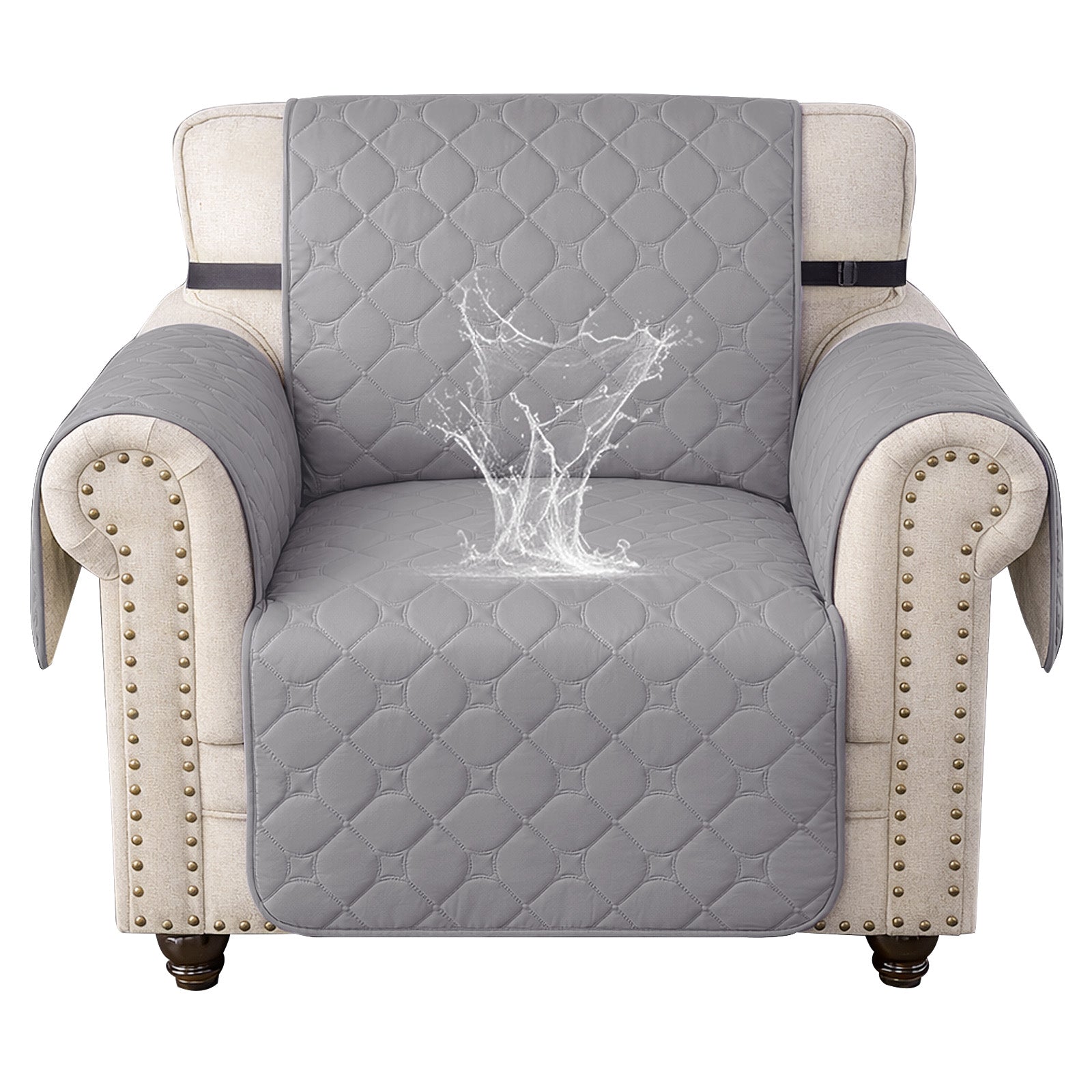 YSTYLE Waterproof 1 Seater Armchair Cover with Pockets Non Slip