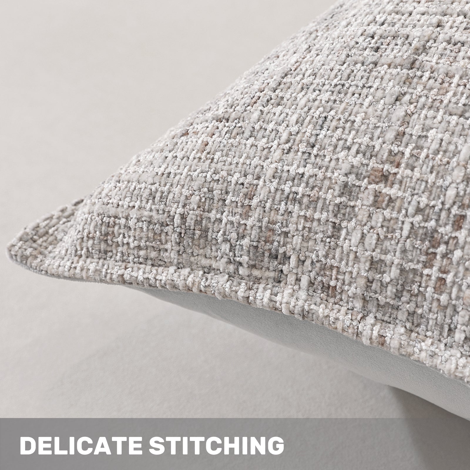 Ystyle Chenille Sofa Cushion Covers 60 x 60 cm, 2 Pieces, Soft Durable Cushion Cover, Sofa Cushion Cover with Corazón Shape, Elegant Decorative Pillowcase Living Room