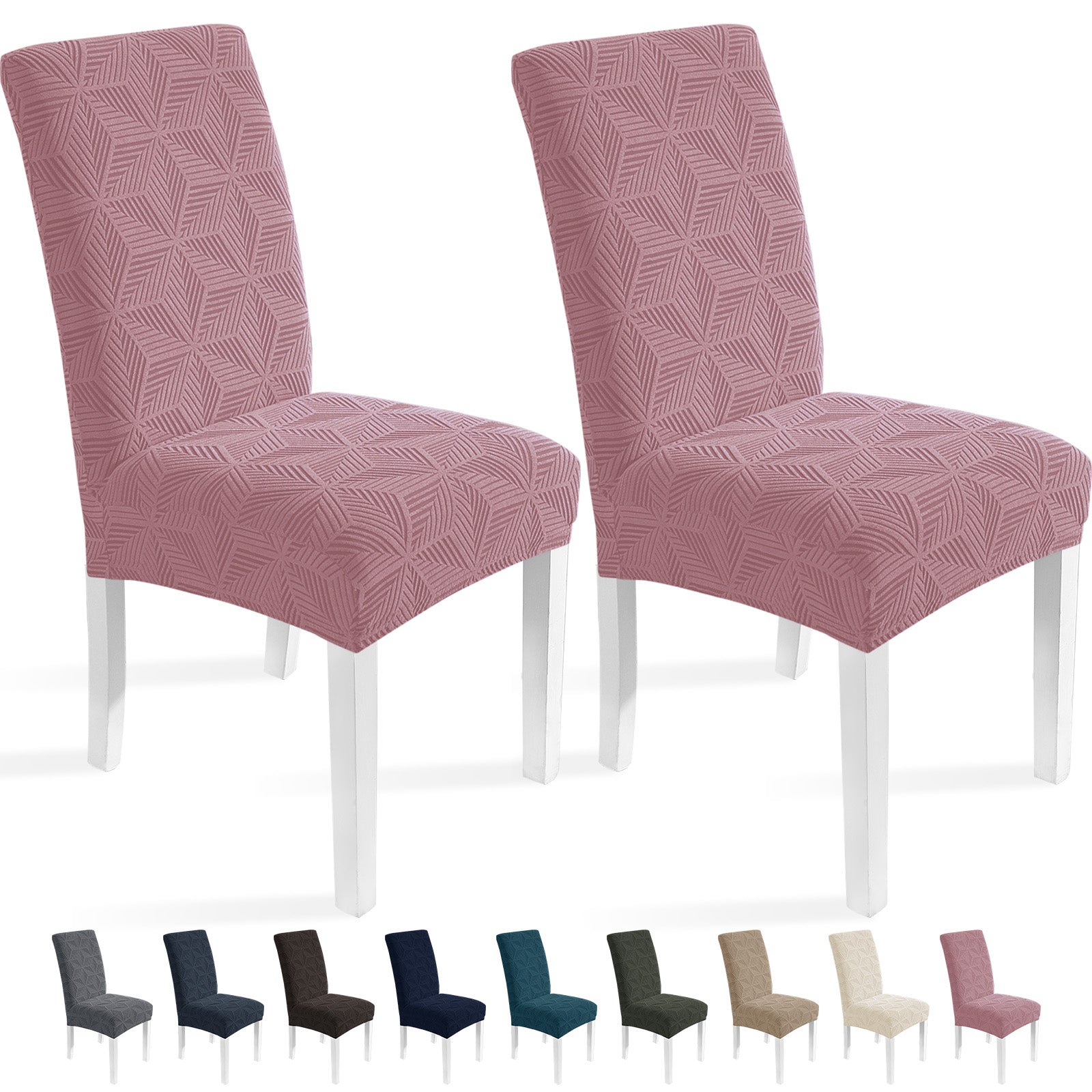 Ystyle 2-Piece Chair Covers with Backrest, Elastic Slipcovers, Universal Living Room Kitchen Chair Protectors, Cat Scratch-Resistant Modern Stain-Proof Dining Chair Covers