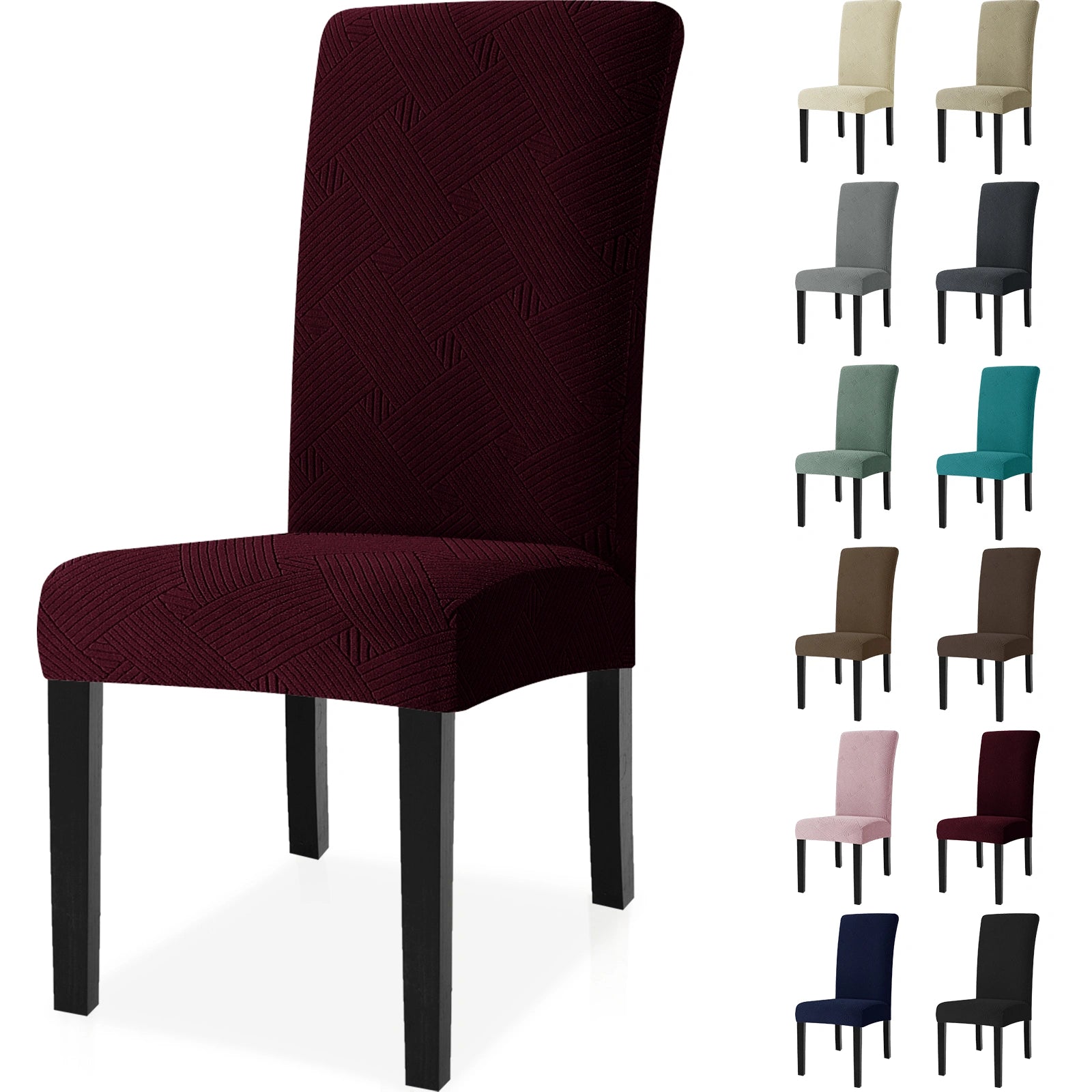 YSTYLE 2 piezas de fundas para sillas, elásticas, amigables con mascotas, sin arrugas, funda para silla de comedor - Patrón entrelazado