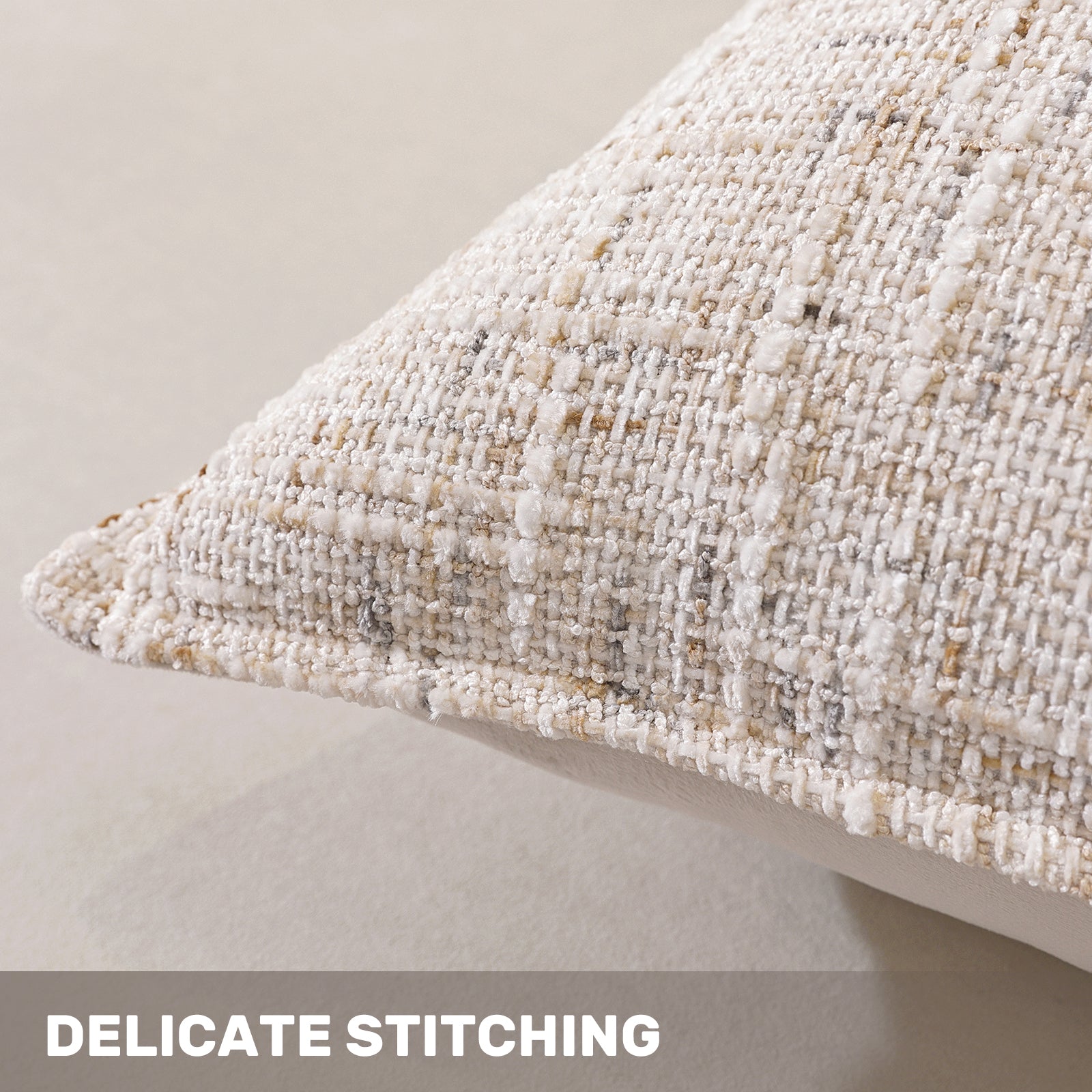 Ystyle Chenille Sofa Cushion Covers 60 x 60 cm, 2 Pieces, Soft Durable Cushion Cover, Sofa Cushion Cover with Corazón Shape, Elegant Decorative Pillowcase Living Room