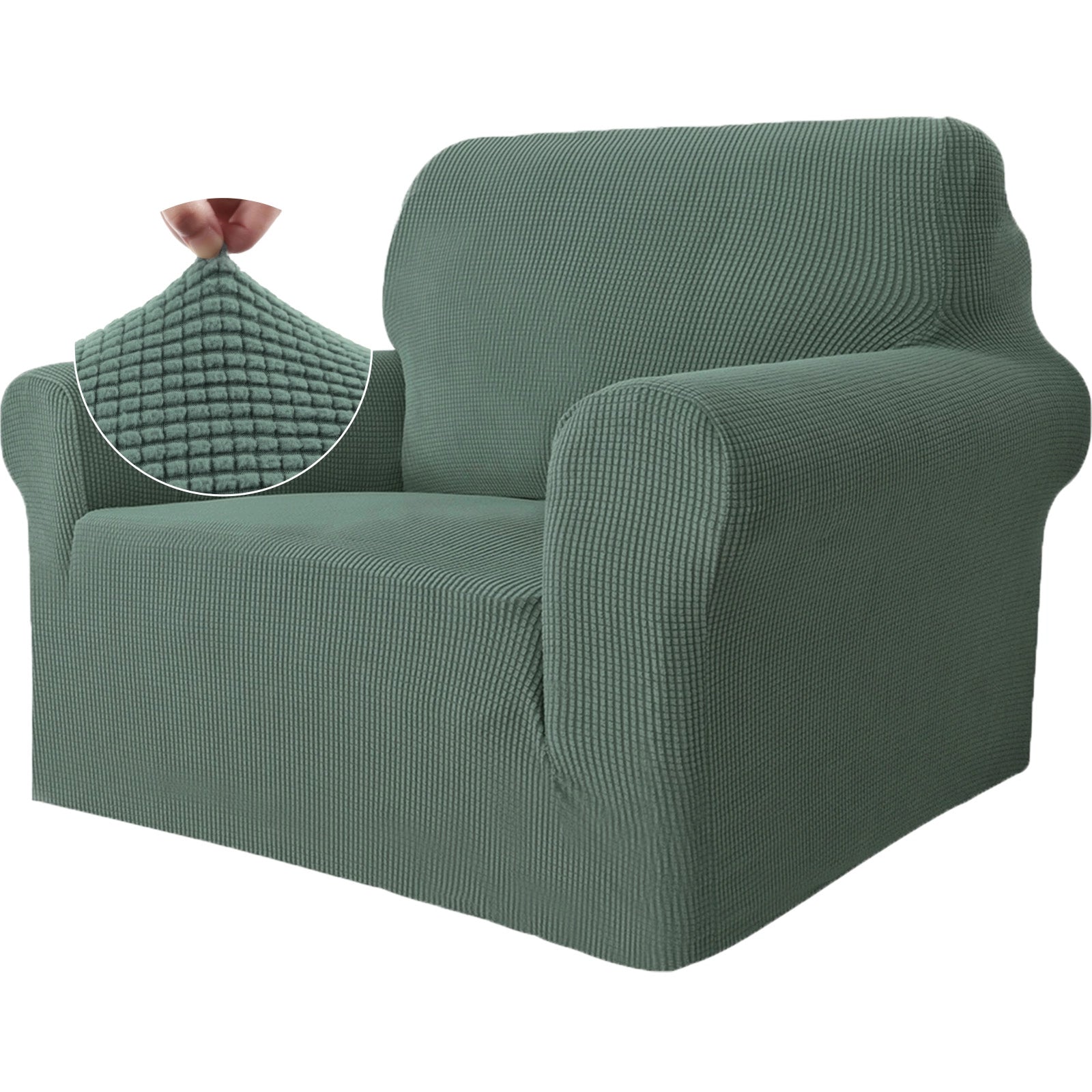 YSTYLE Cubierta de Sofá para 1 Asiento – Elástica, Antideslizante y Amigable con Mascotas, Resistente a los Rayones, Lavable-Red 
