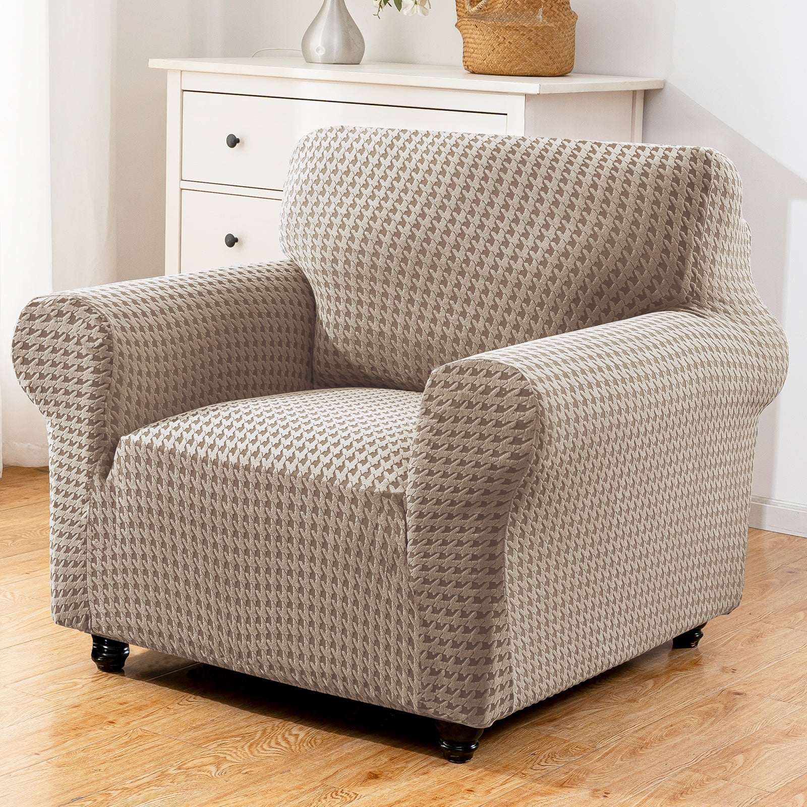 Ystyle 1-Seat Sofa Cover with Armrests, Elastic Universal Seat Cover, Anti-Scratch Universal Sofa Cover, Anti-Slip Washable Sofa Protector, Stain-Resistant