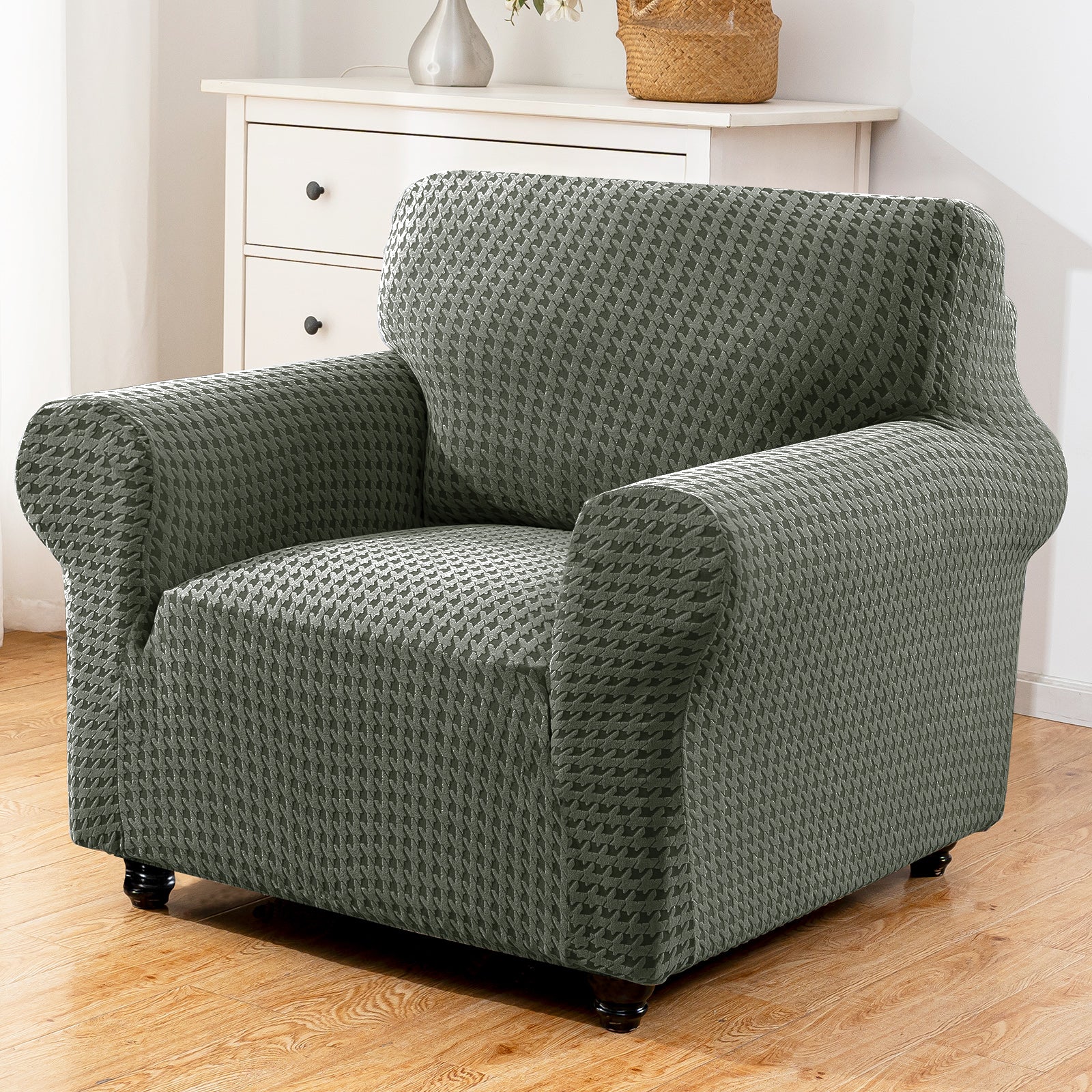 Ystyle 1-Seat Sofa Cover with Armrests, Elastic Universal Seat Cover, Anti-Scratch Universal Sofa Cover, Anti-Slip Washable Sofa Protector, Stain-Resistant