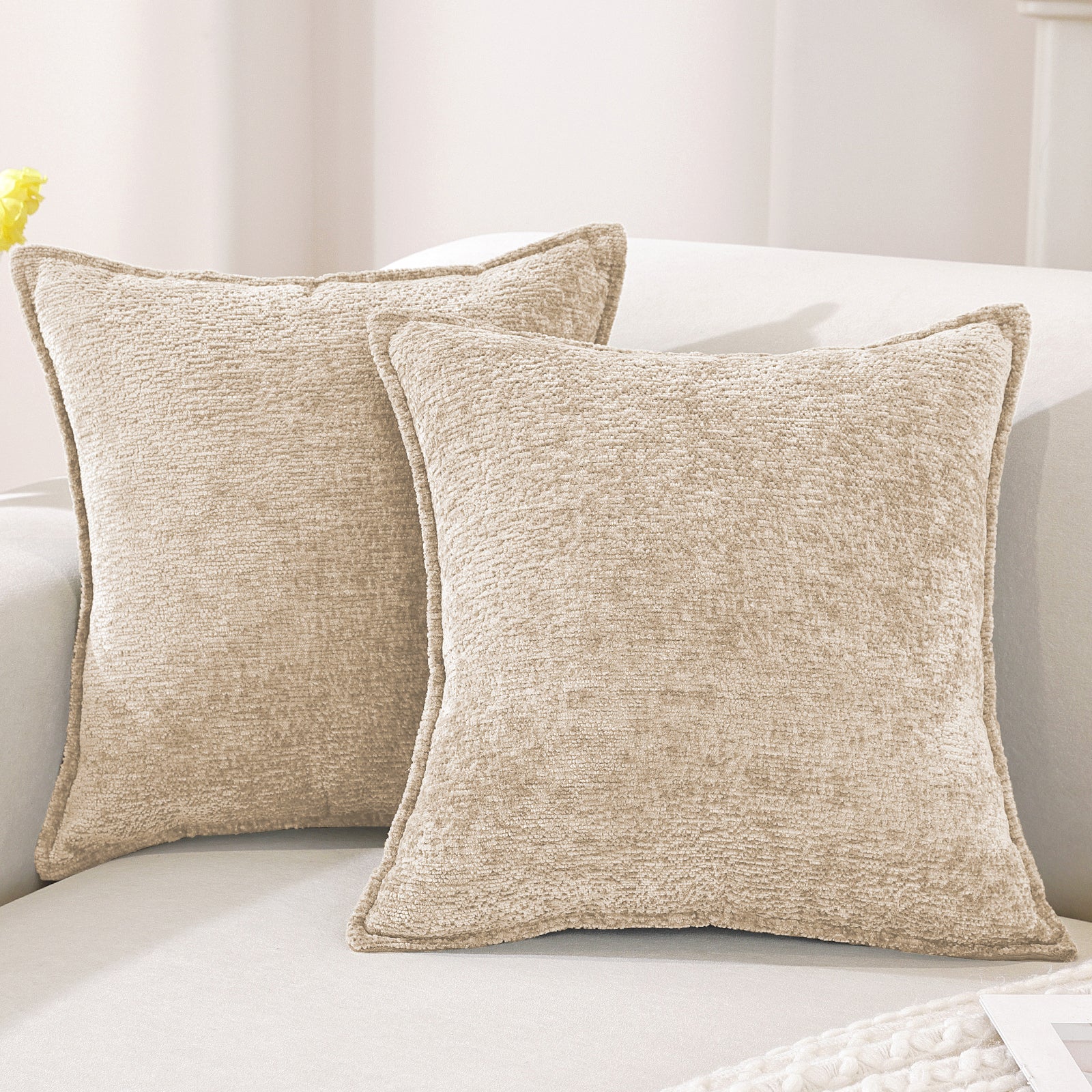YSTYLE Decorative Linen Soild Throw Pillow Covers