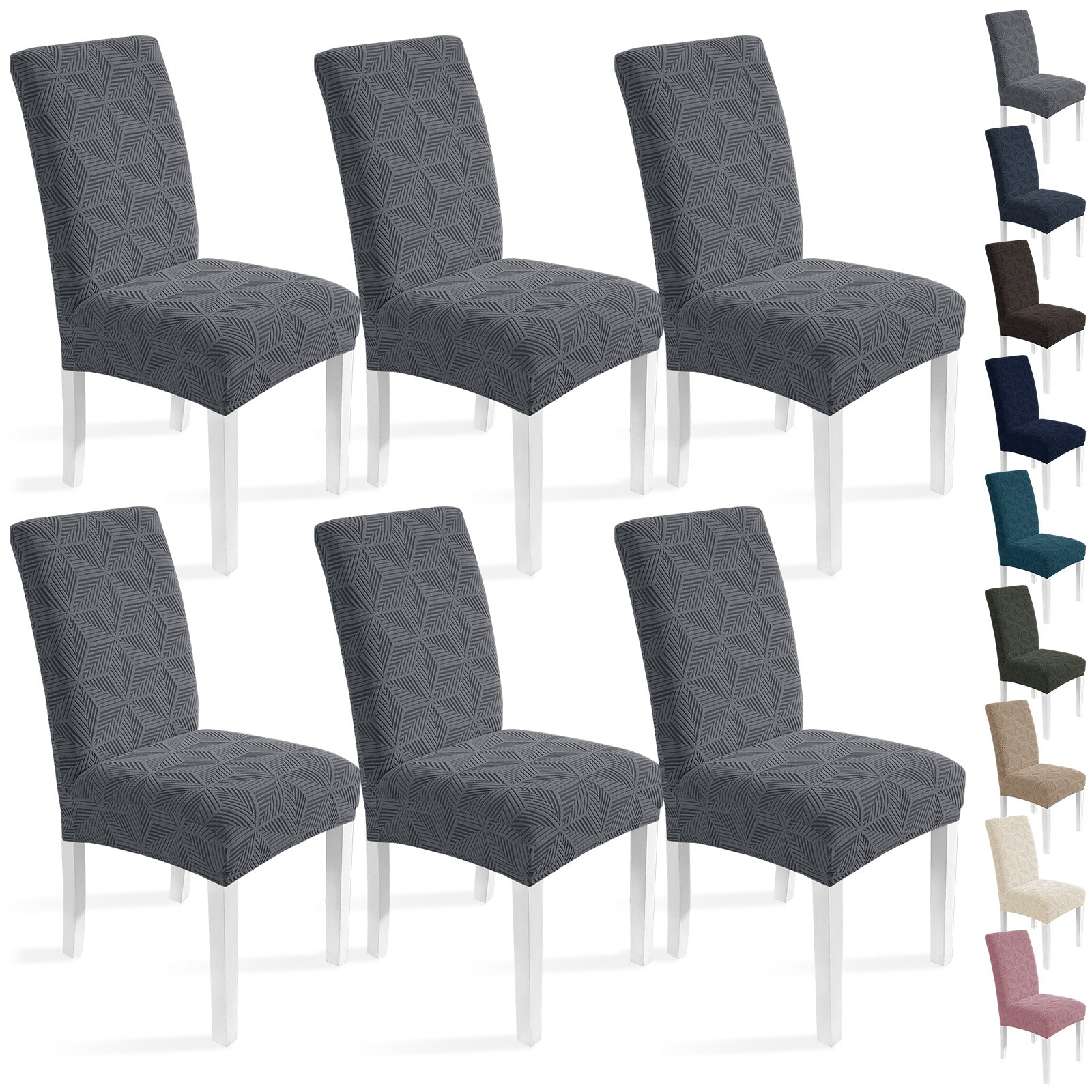 Ystyle 6 Pieces Stretch Dining Chair Covers Soft Fabric-YSTYLE