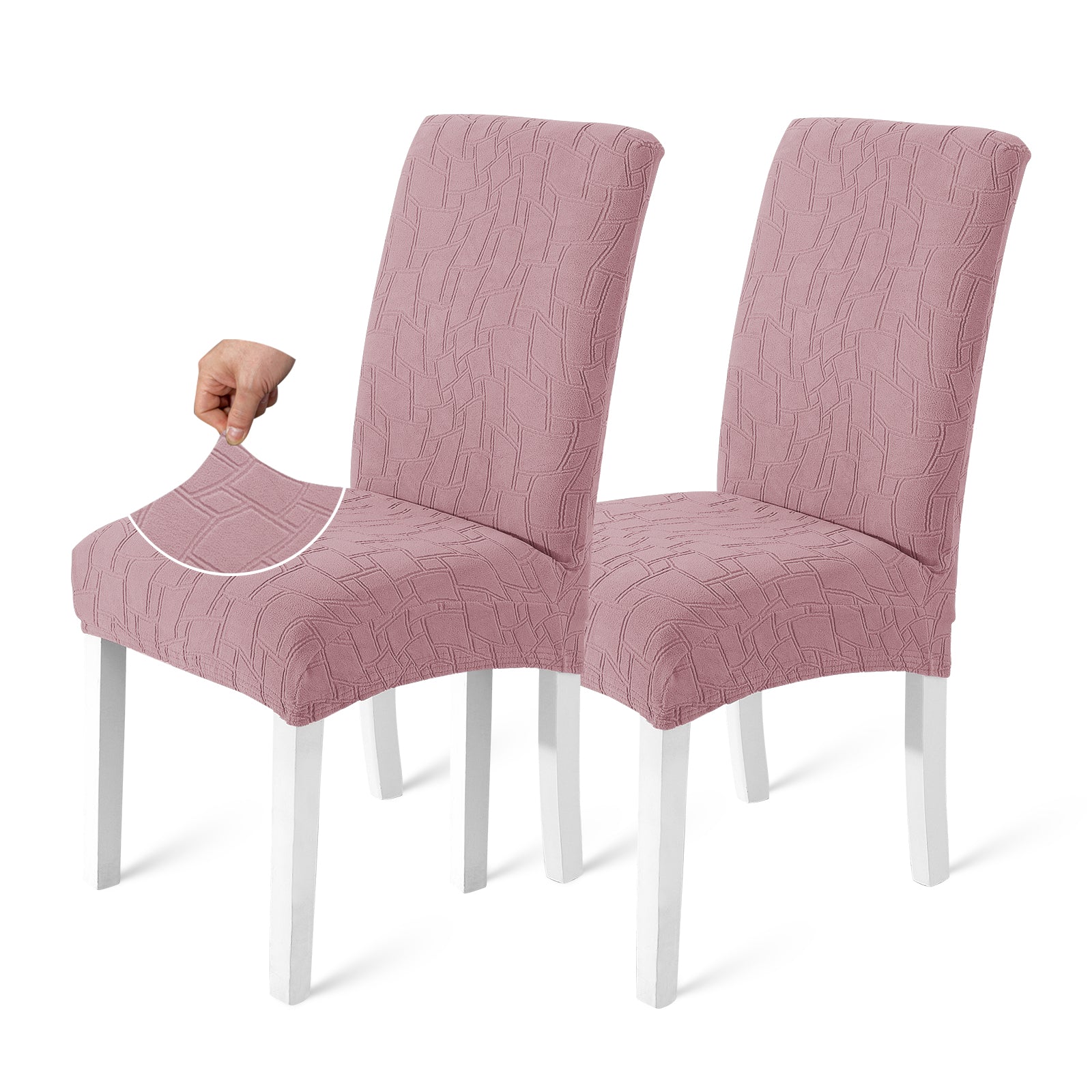 Ystyle 2-Piece Chair Covers with Backrest, Elastic Living Room Kitchen Chair Slipcovers, Soft Comfortable Anti-Scratch Chair Covers, Easy to Clean and Durable, Washable Removable