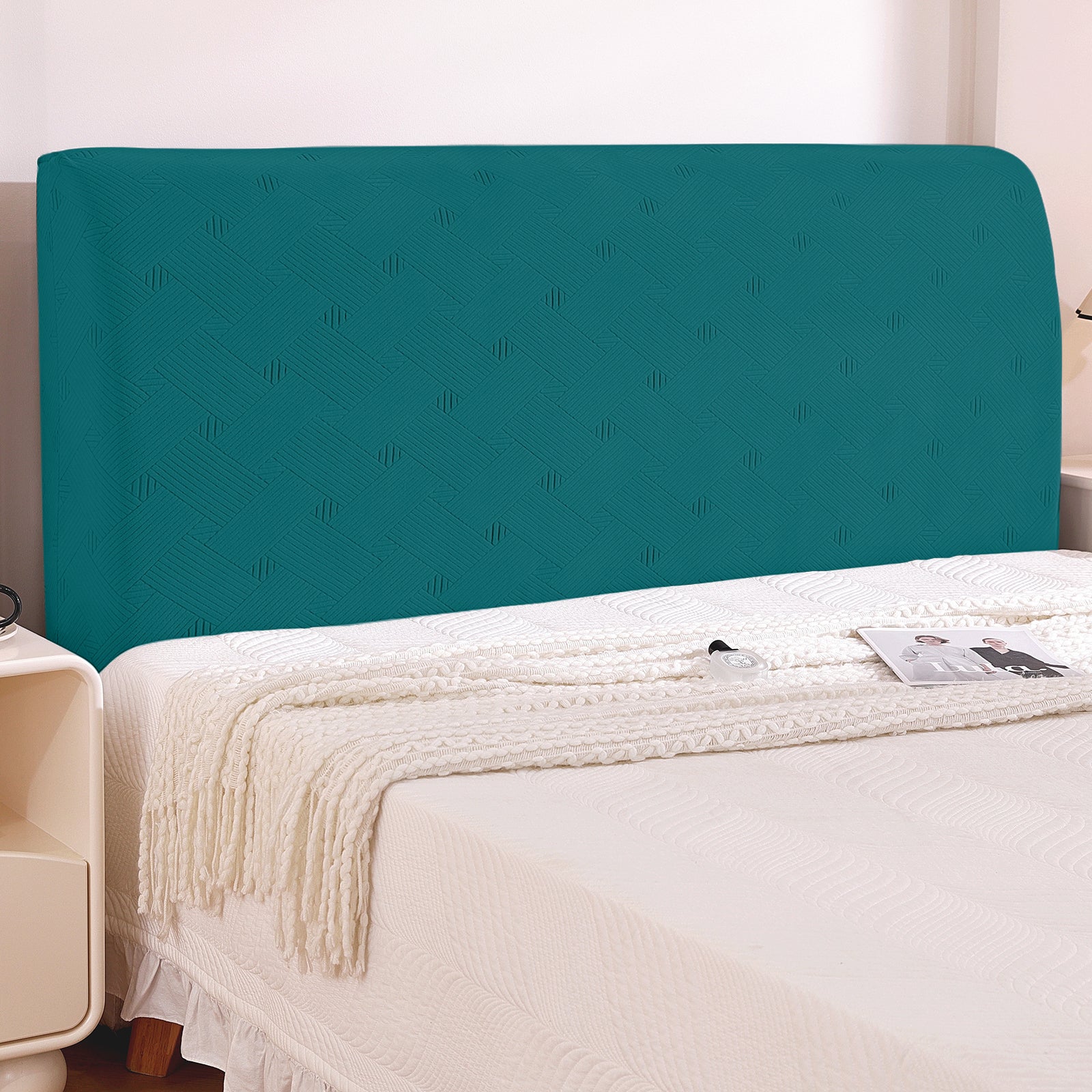 Ystyle 150cm Bed Headboard Cover, Elasticized Double/Single Bed Headboard Cover, Washable Double Bed Headboard Slipcover, Universal Dust-Proof Headboard Cover
