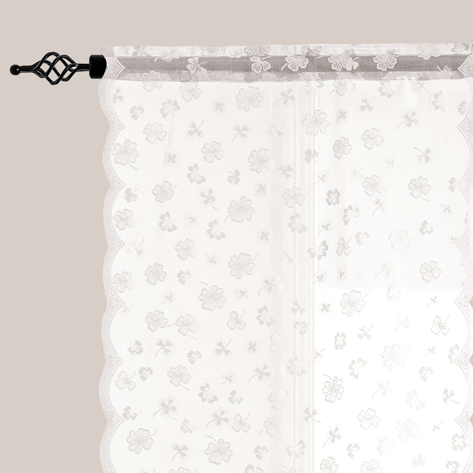 Ystyle 2 Panels Set, Semi-Sheer Indoor Curtains, 70x150cm, Classic Lace Voile Curtains with Rod Pocket, Lightweight