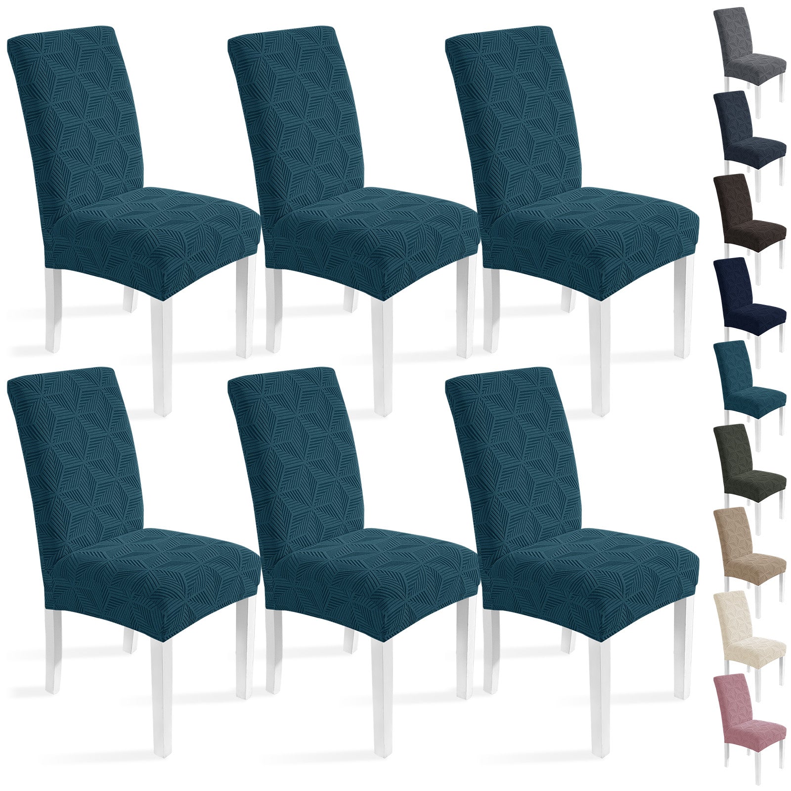 Ystyle 6-Piece Chair Covers with Backrest, Elastic Slipcovers, Universal Living Room Kitchen Chair Protectors, Cat Scratch-Resistant Modern Stain-Proof Dining Chair Covers