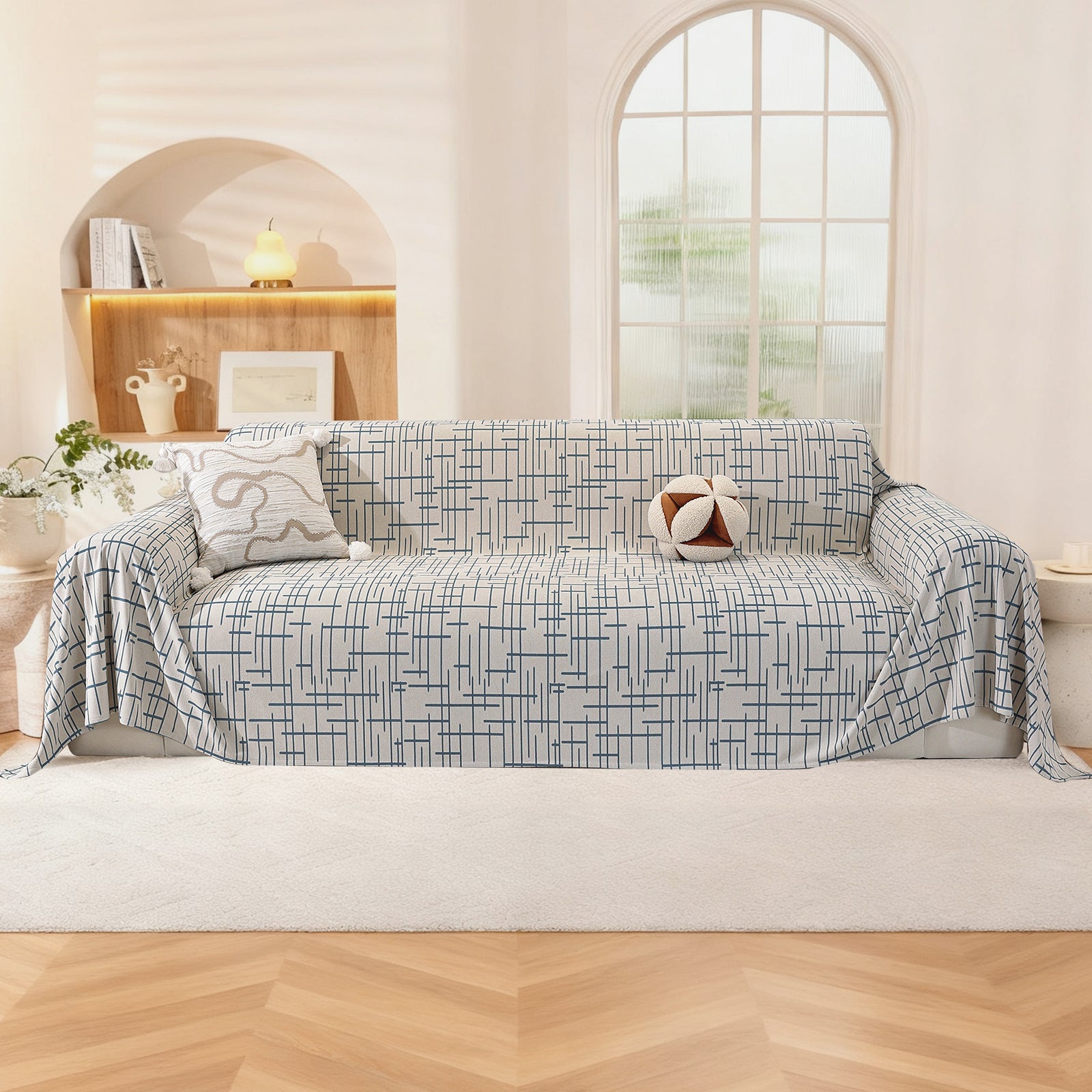 Ystyle 1-Seater  Sofa Cover with Armrests, 180x230 CM, Universal Sofa Protector, Decorative Armchair Slipcover, Ideal as Furniture Throw, Full-Cover Anti-Stain Sofa Sheet