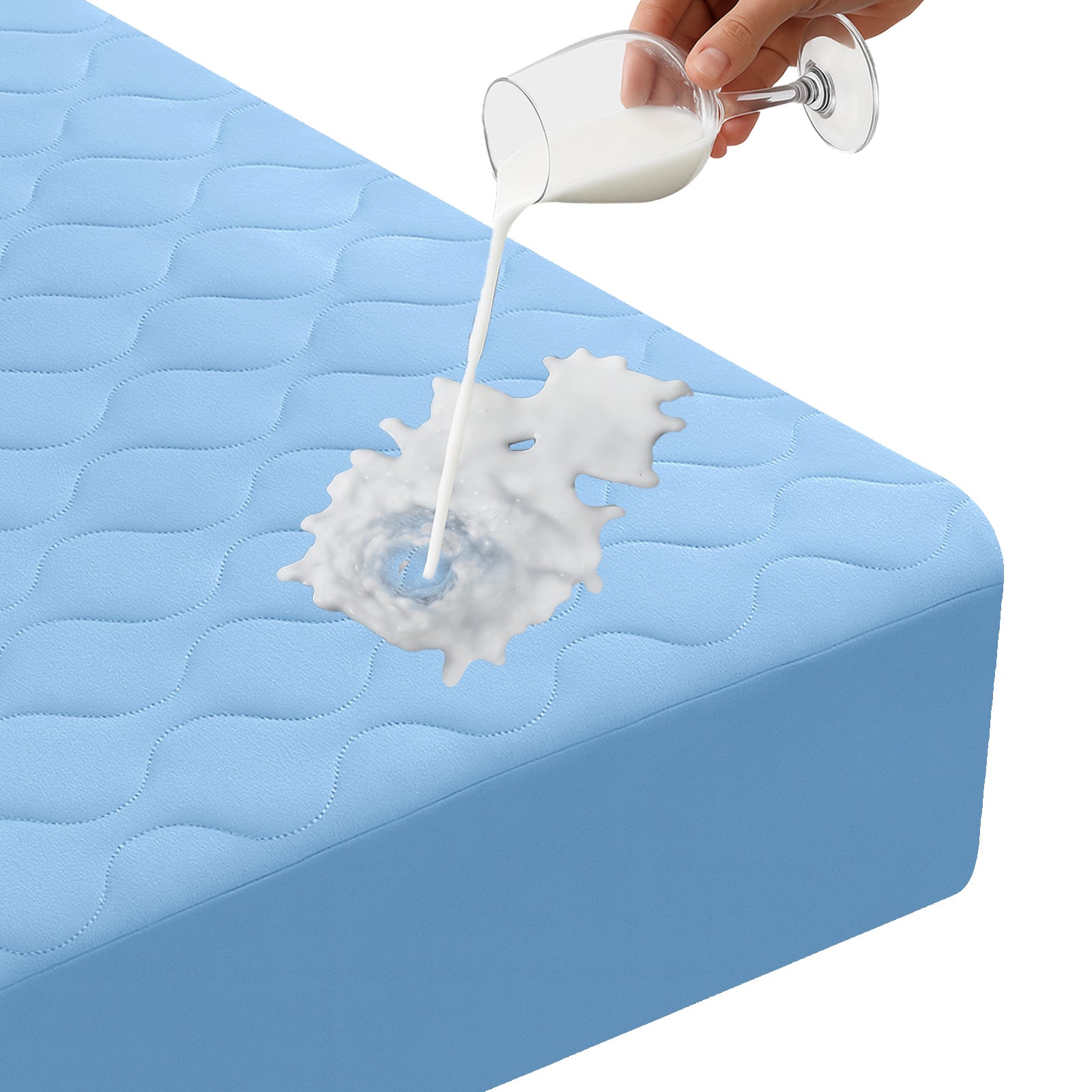 Waterproof Quilted Mattress Protector 160x190cm with Deep Pocket