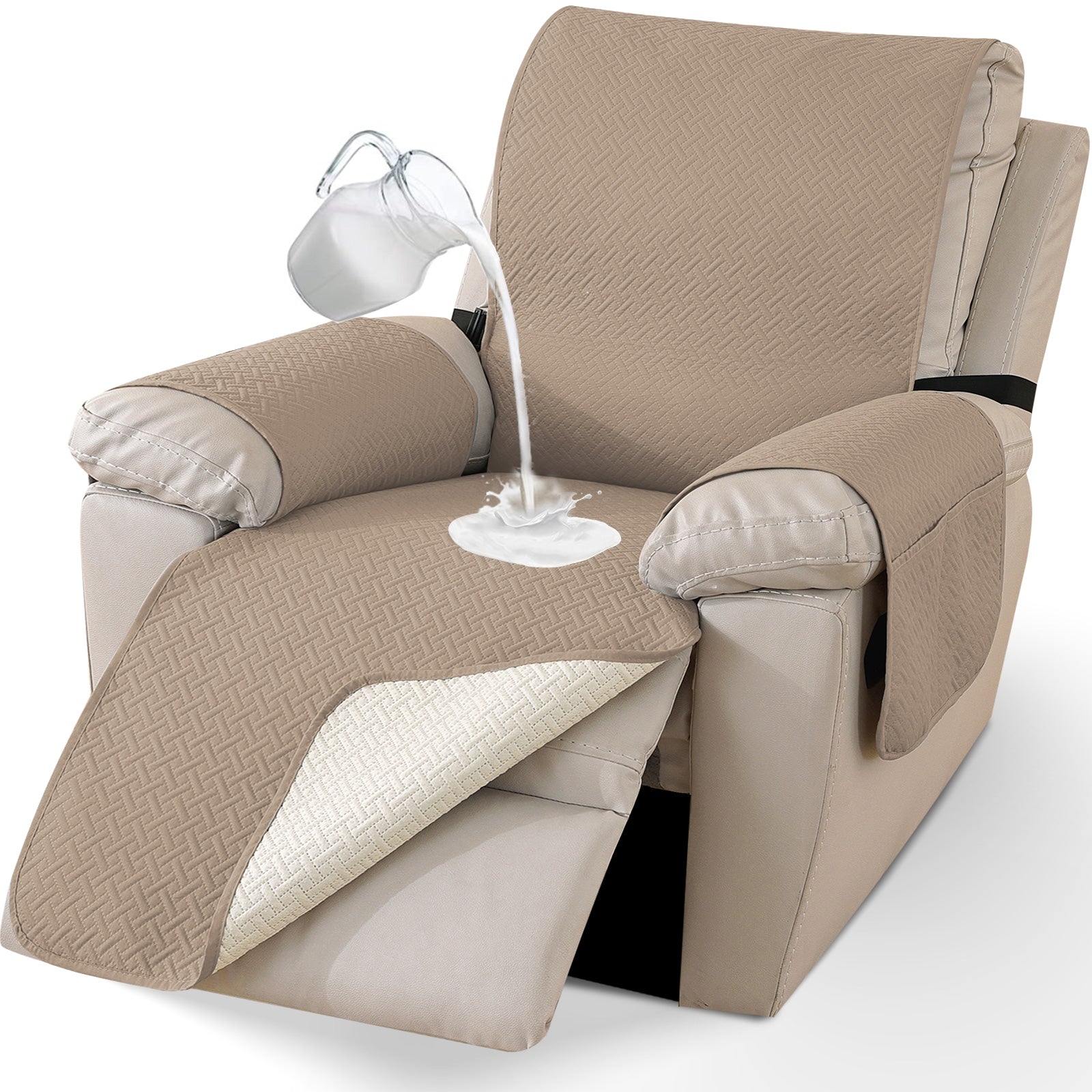 imperméable Armchair couverture with antidérapant Back and Side Pockets
