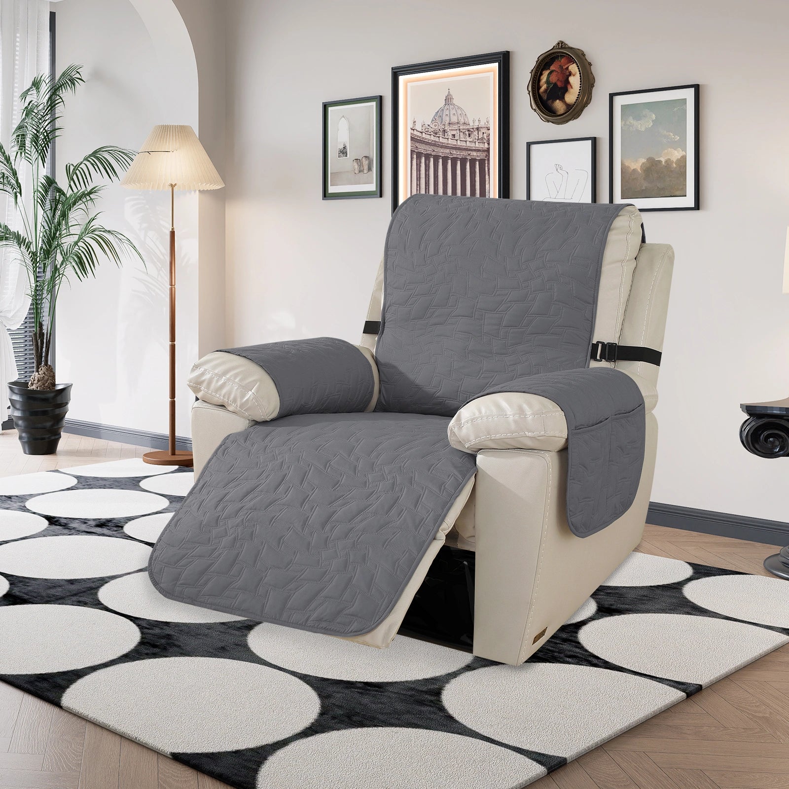 
YSTYLE 1 Asiento-Gran Cubierta de Sillón Reclinable – Impermeable, Antideslizante, Ajuste Elástico con Apoyabrazos