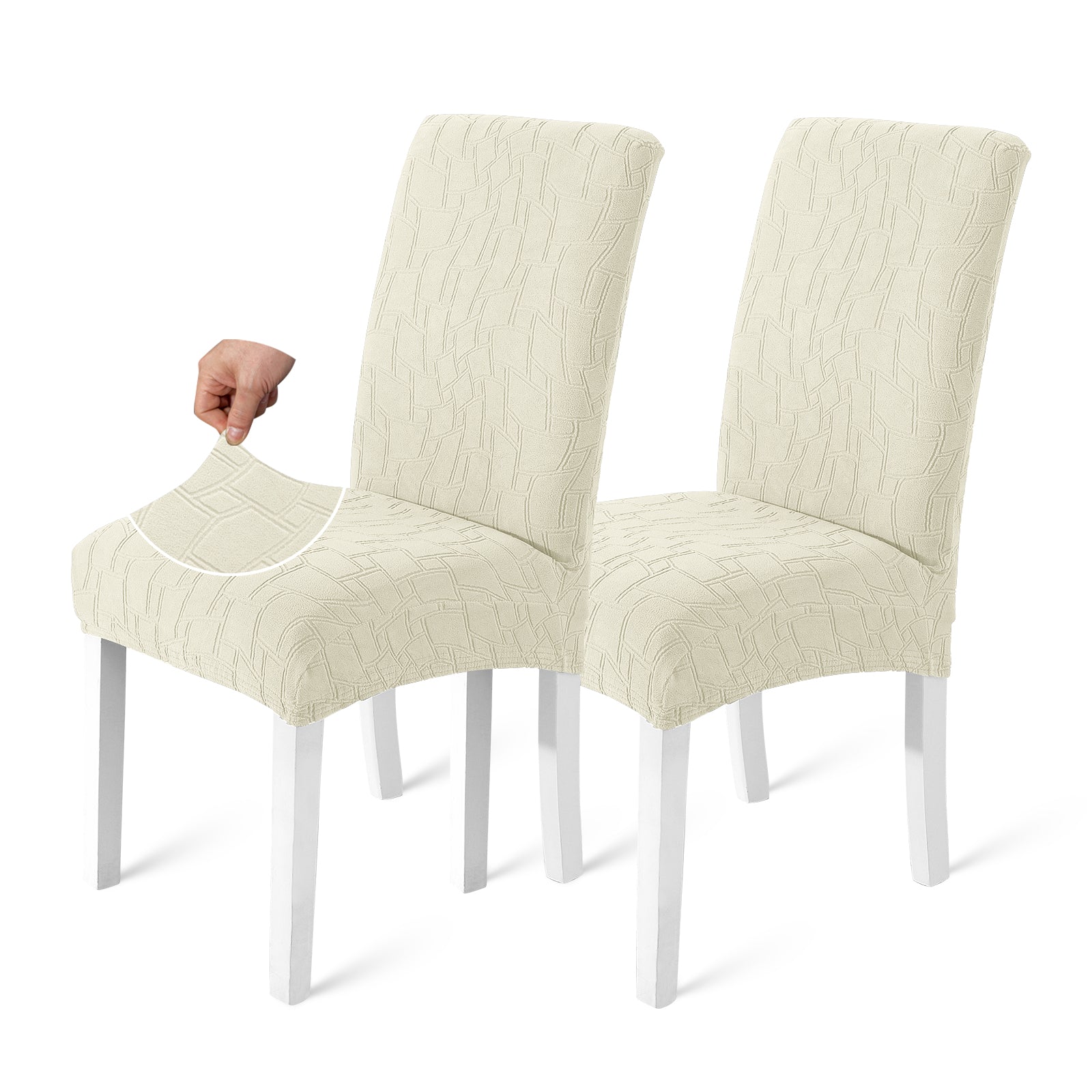 Ystyle 2-Piece Chair Covers with Backrest, Elastic Living Room Kitchen Chair Slipcovers, Soft Comfortable Anti-Scratch Chair Covers, Easy to Clean and Durable, Washable Removable