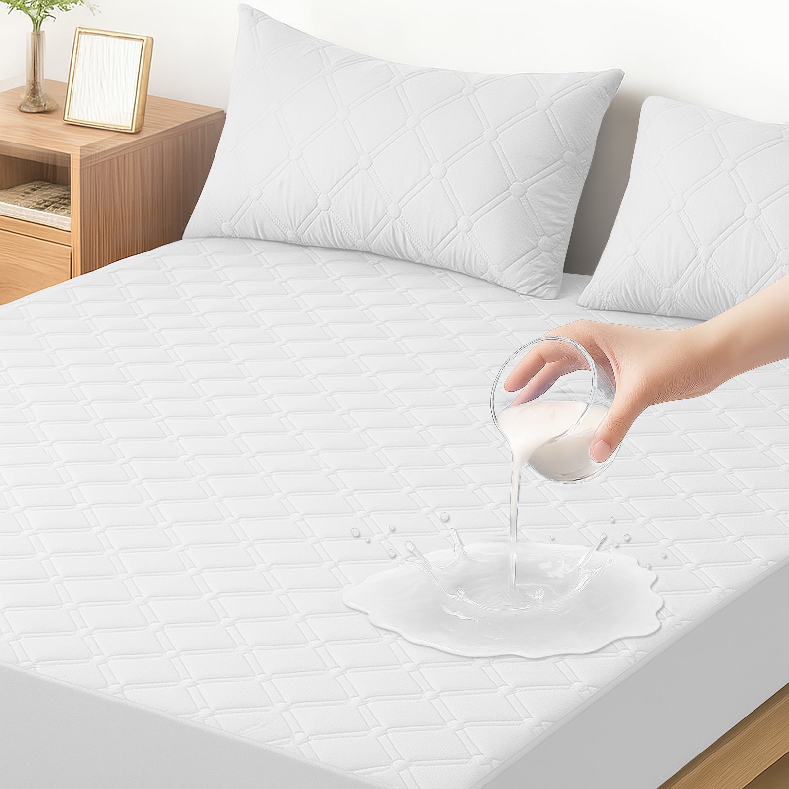 Ystyle Waterproof Double Mattress Protector 180x200 cm Anti Mite-YSTYLE